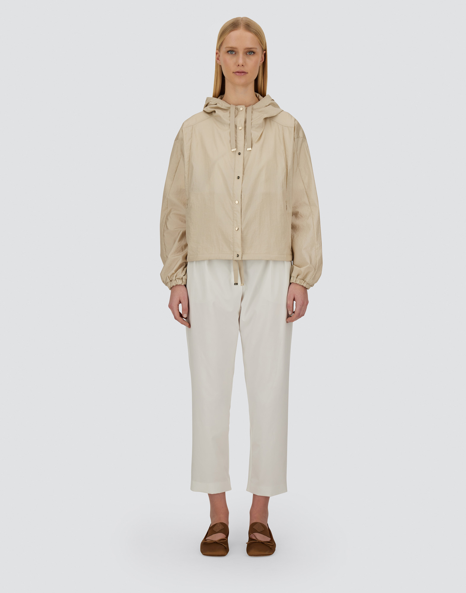 Herno Shiny Tech Crinkle Jacket In Chantilly