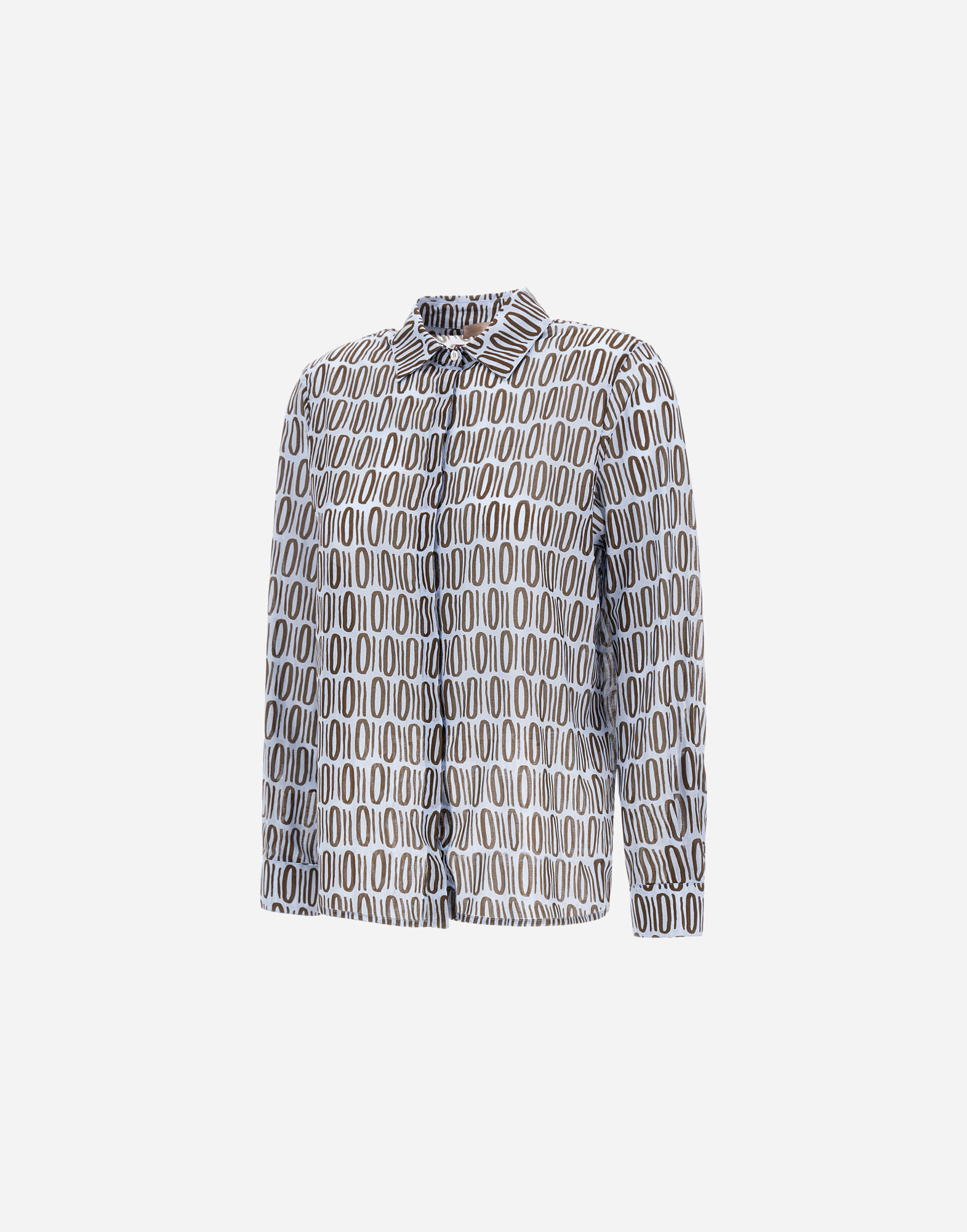 Herno Resort Shirt In Light Cotton Rectangular Print