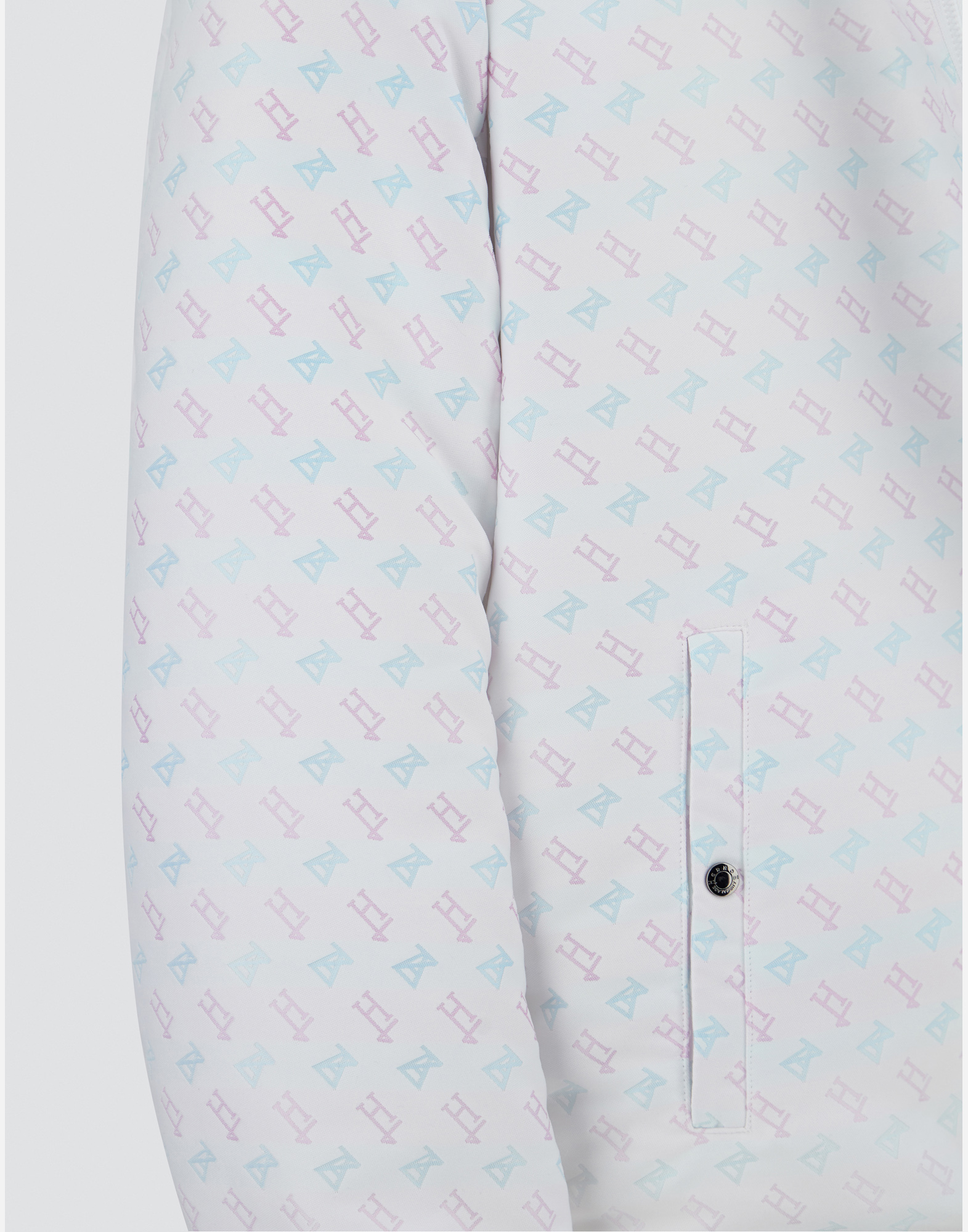 Herno Globe Bomber Jacket In Photocromatic Monogram In White