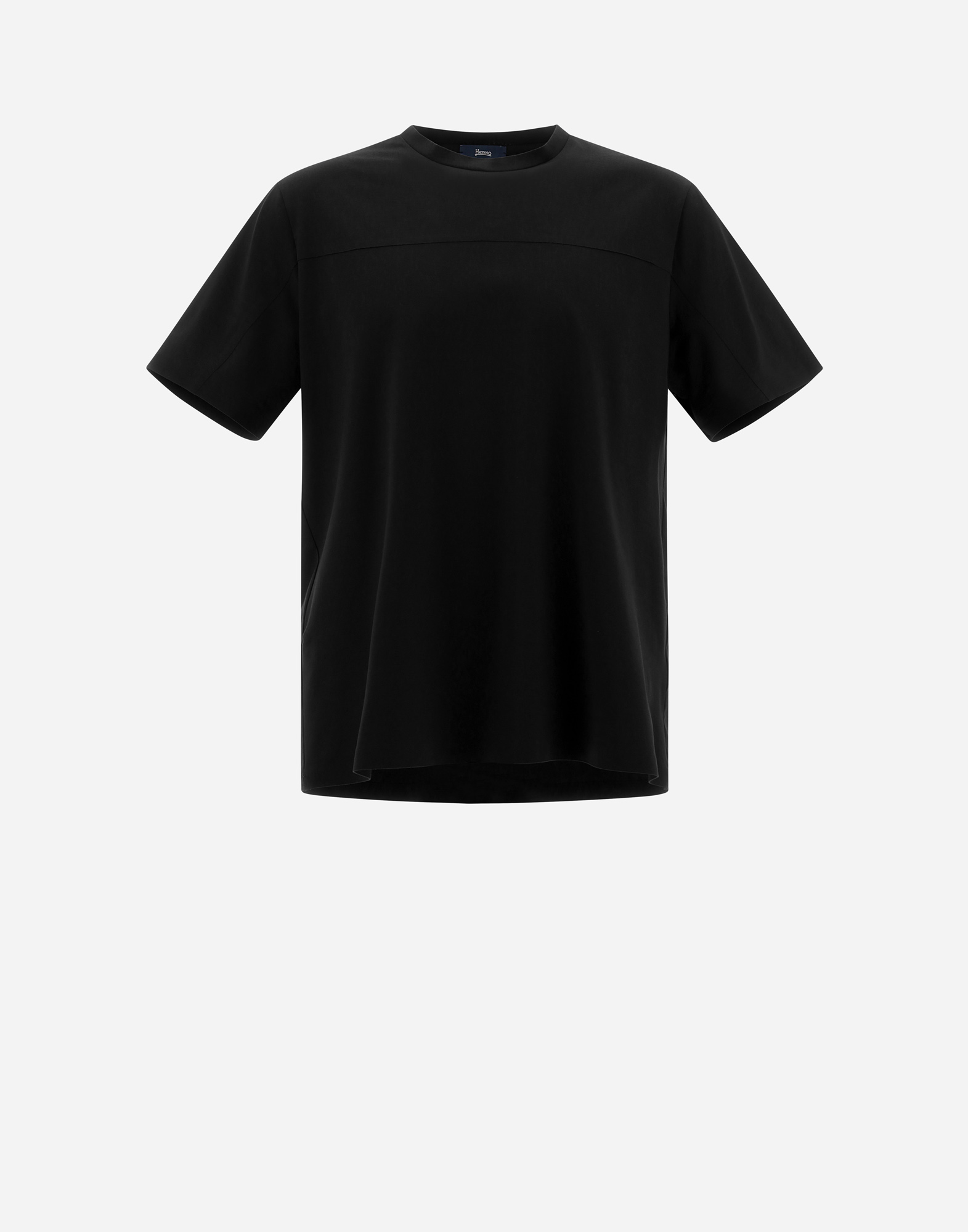 Shop Herno T-shirt In Superfine Cotton Stretch In Black