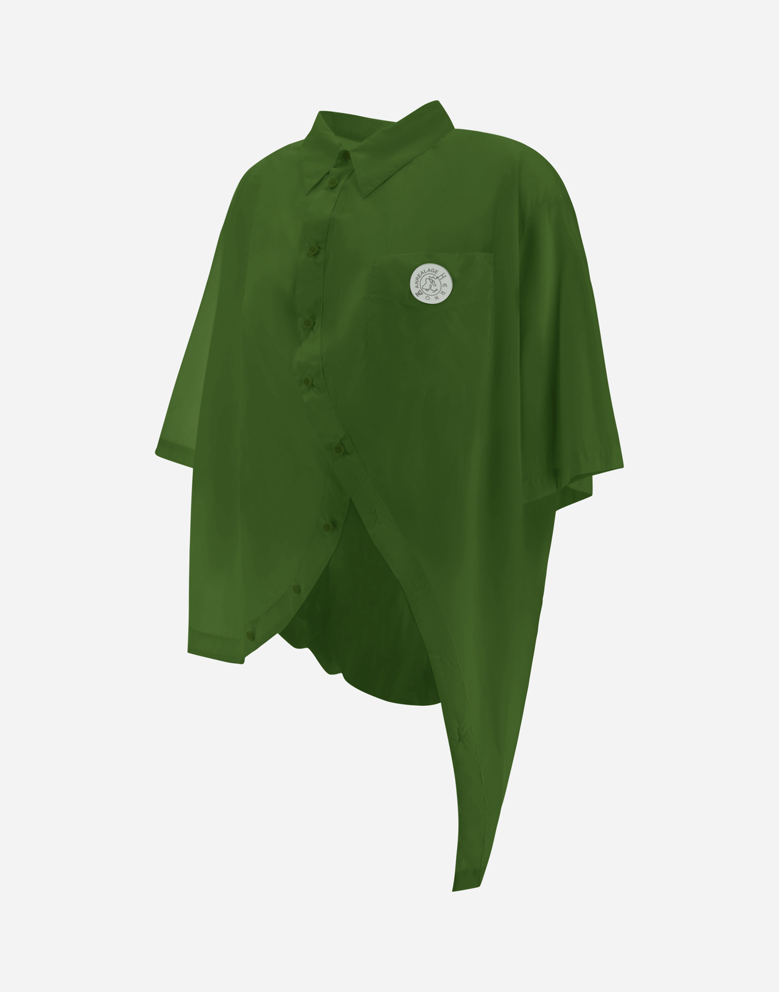 Shop Herno Globe Shirt In Eco Cotton Feel In Garden Green