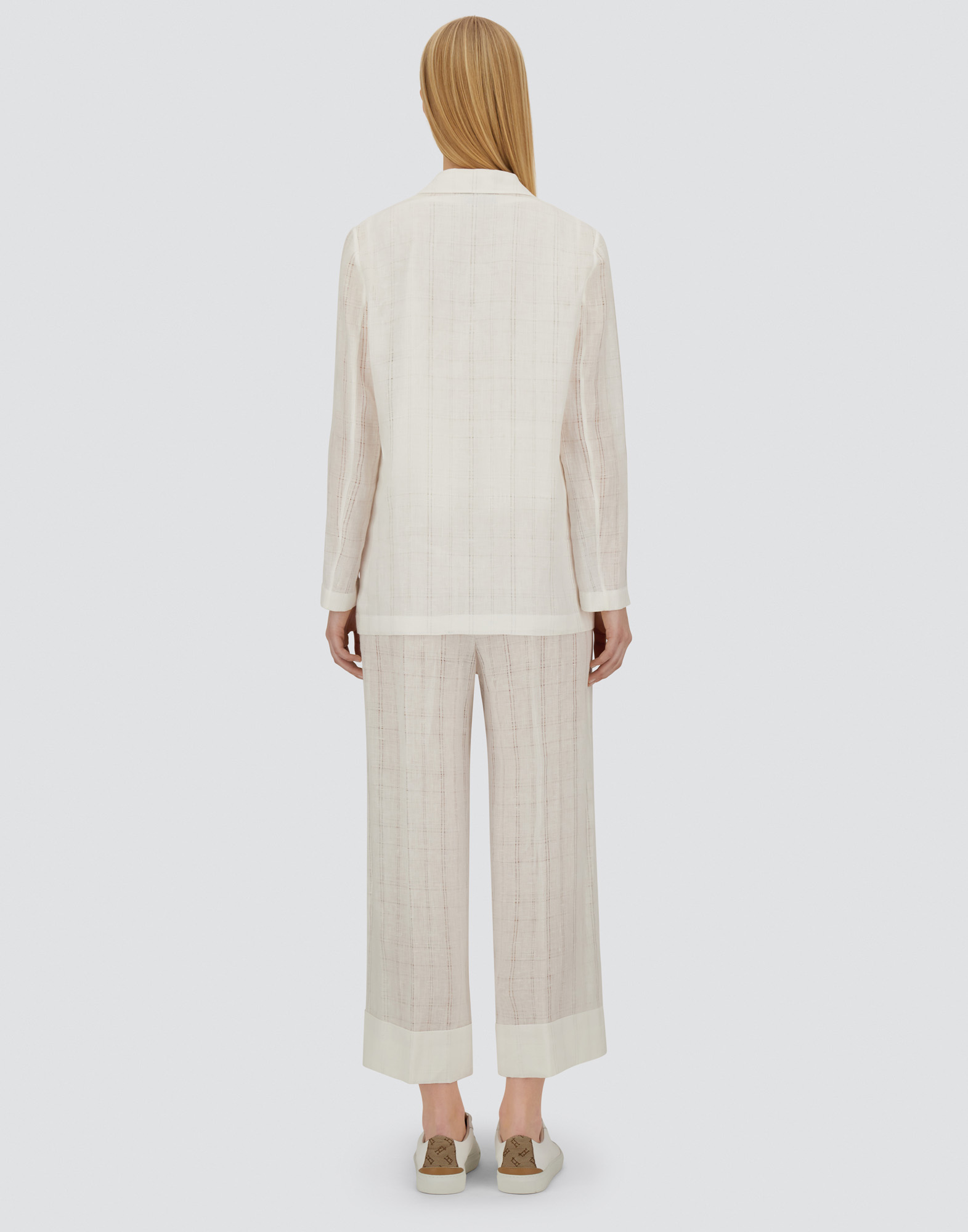 Herno Resort Blazer In Check Linen