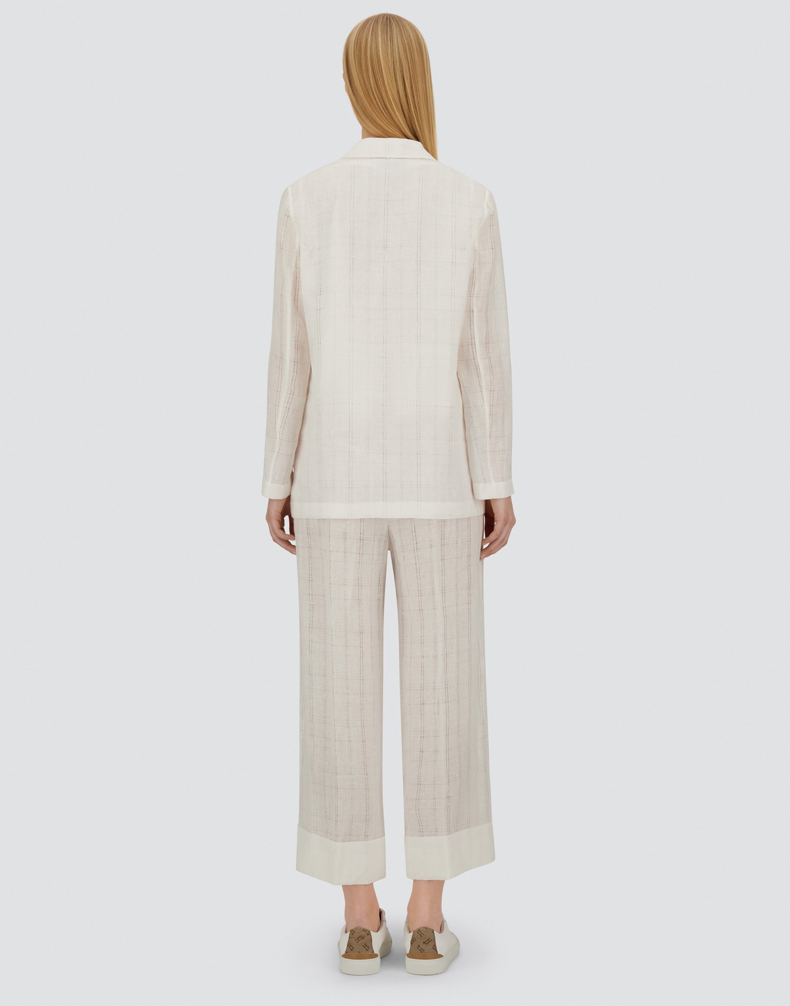 Herno Resort Blazer In Check Linen