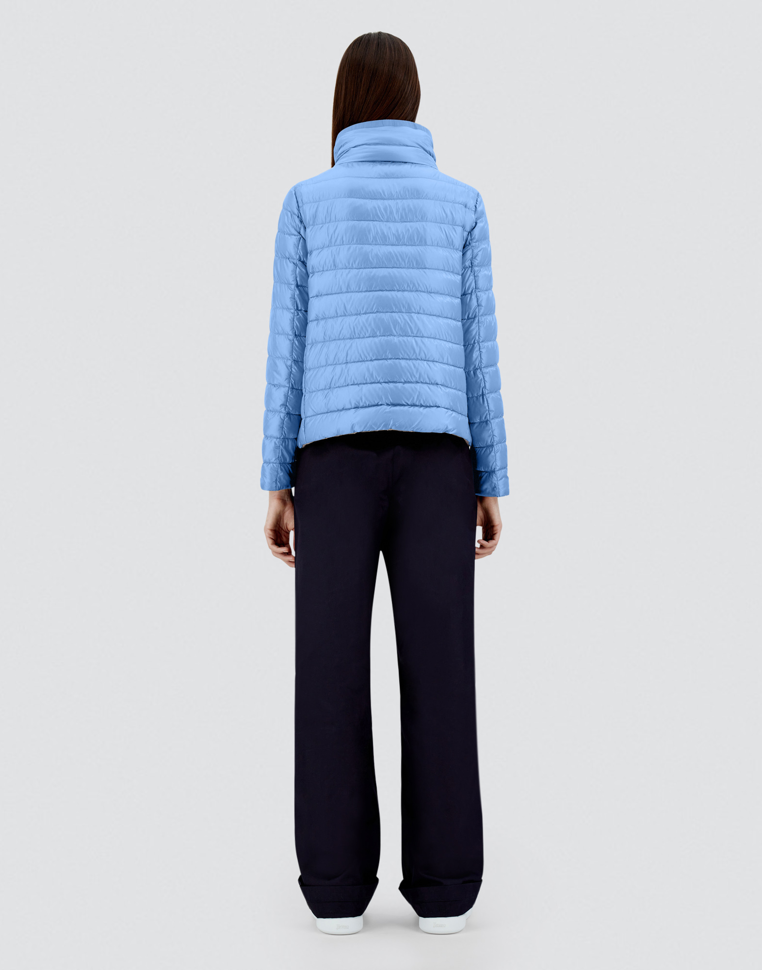 Herno Reversible Nylon Ultralight Cape In Slate