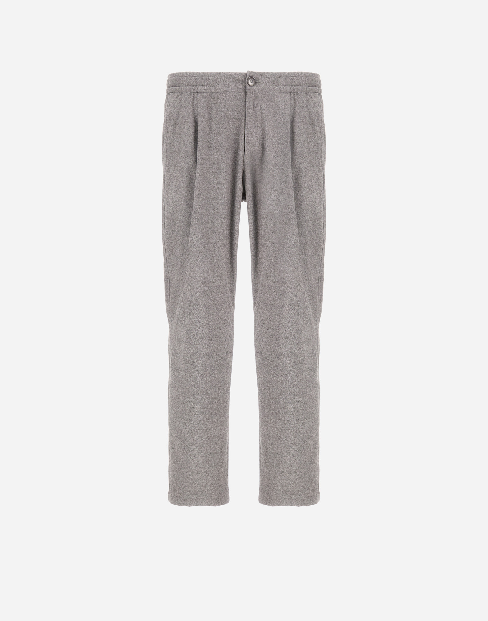 Herno Resort Trousers In Melange Suede Effect In Gray