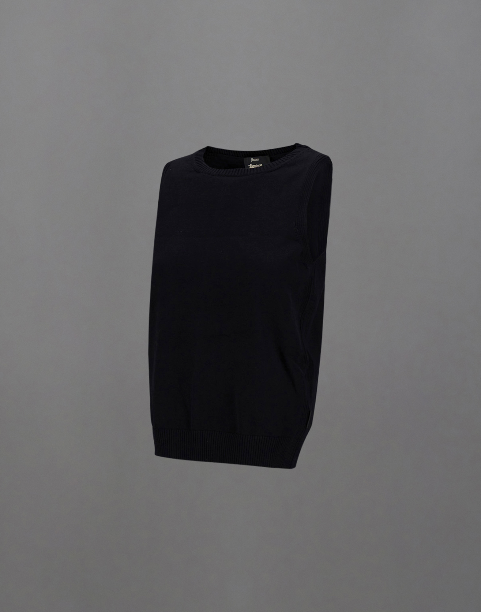 Herno Laminar Tank Top In Light Knit In Black