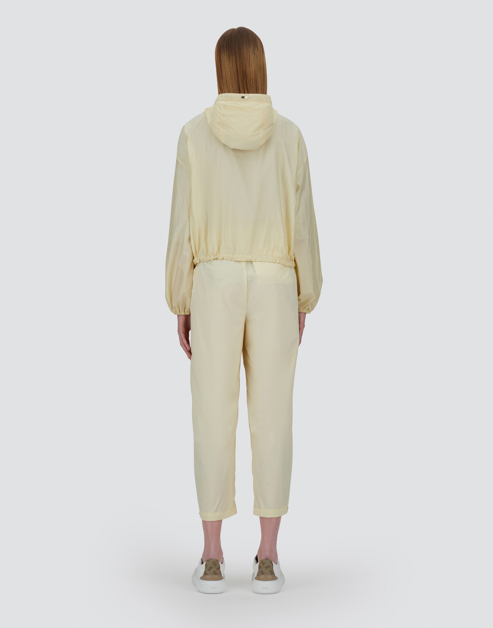 Herno Shiny Tech Crinkle Jacket In Ivory