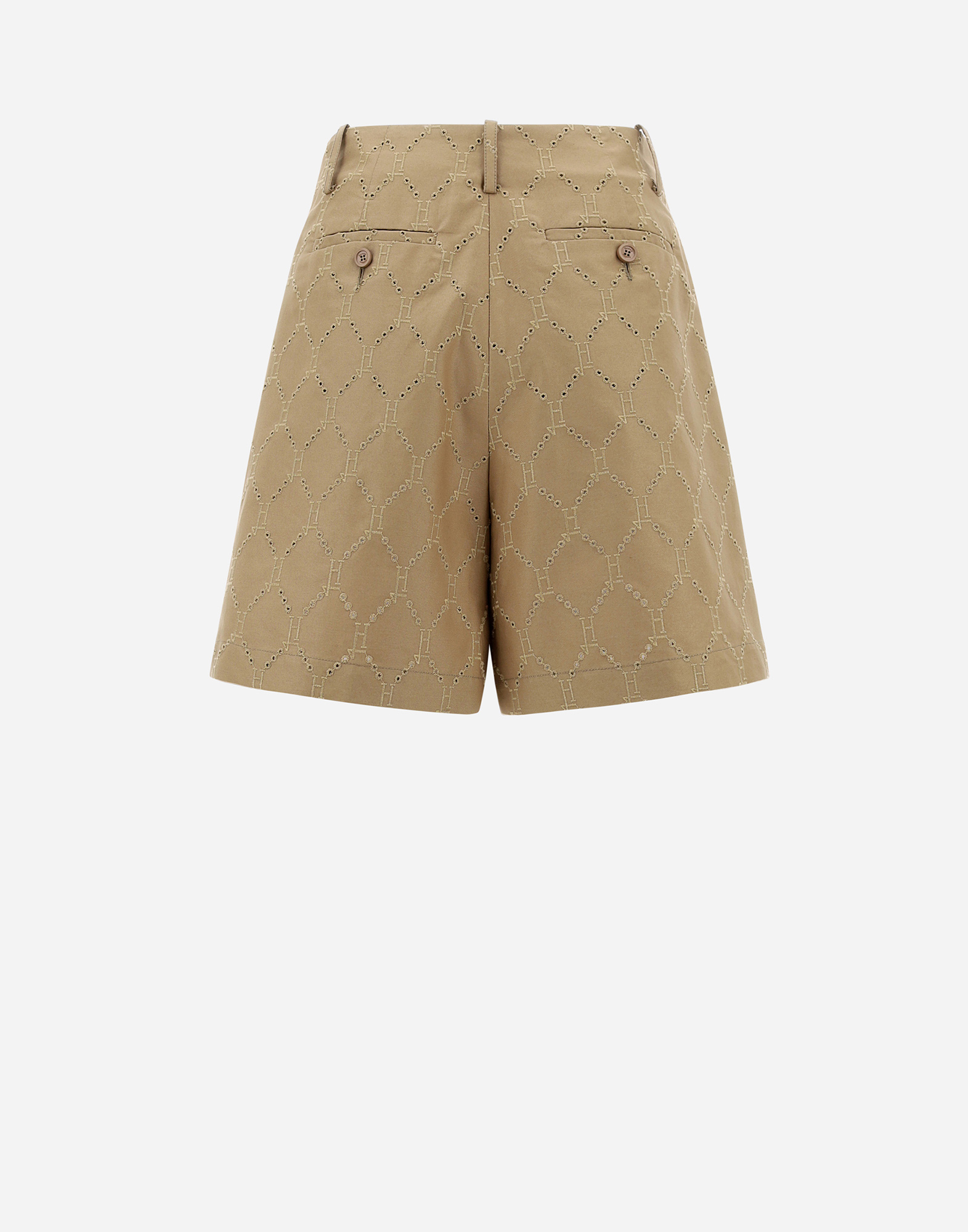 Herno Embroidered Delon Shorts In Sand