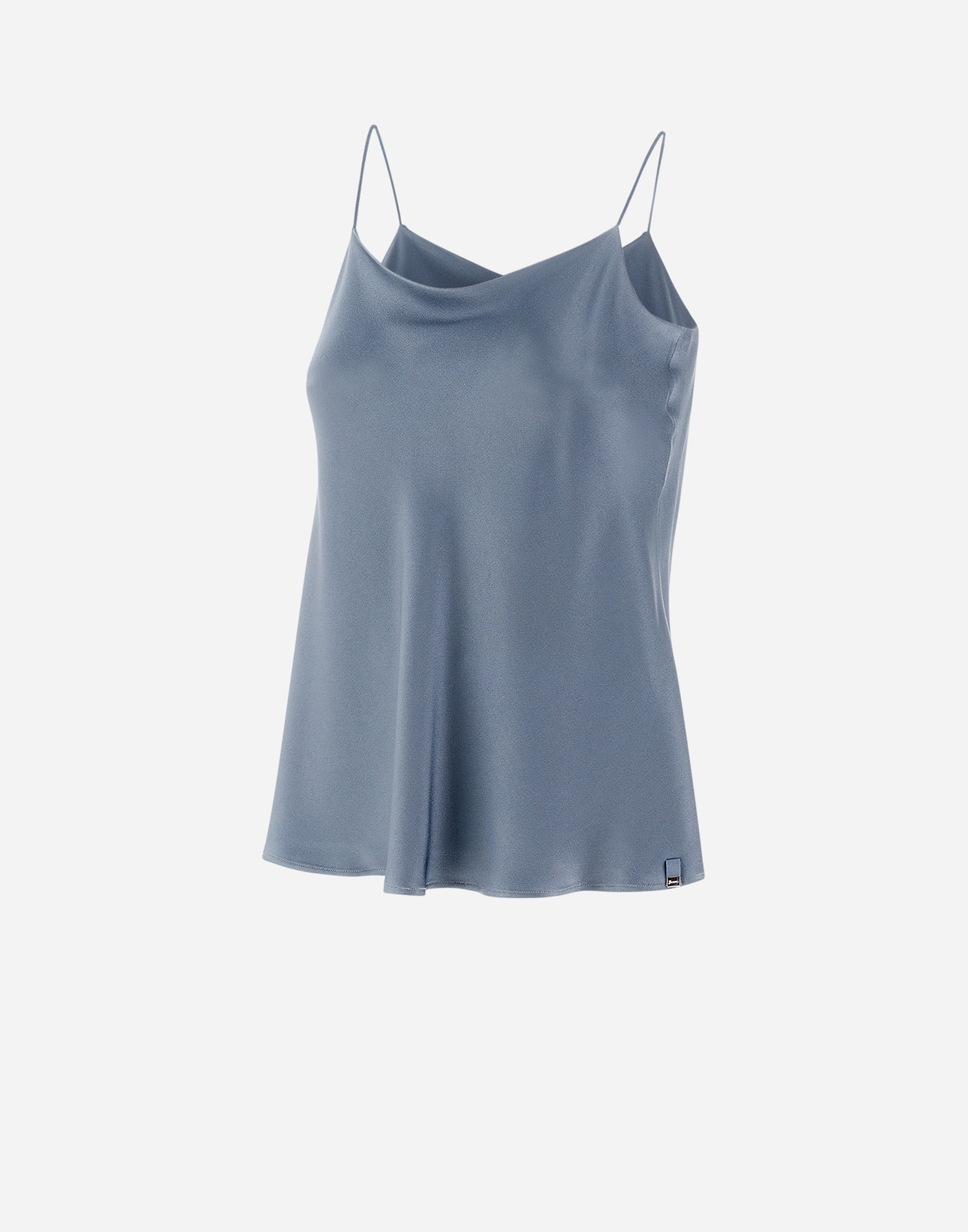 Herno Resort Top In Satin Effect In Denim