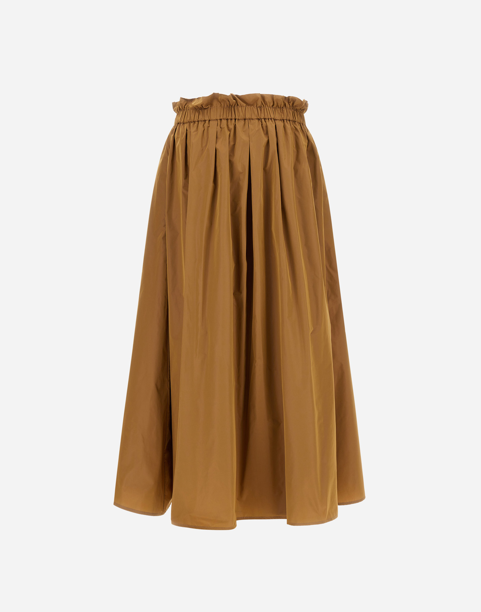 Herno New Techno Taffeta Skirt In Camel