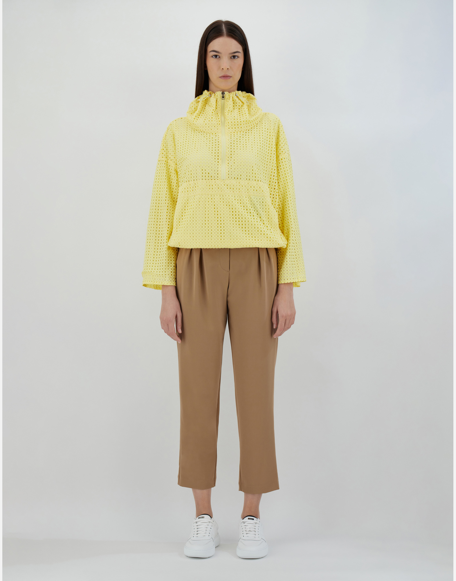 Herno Spring Lace And Ecoage A-line Jacket In Lemon Yellow