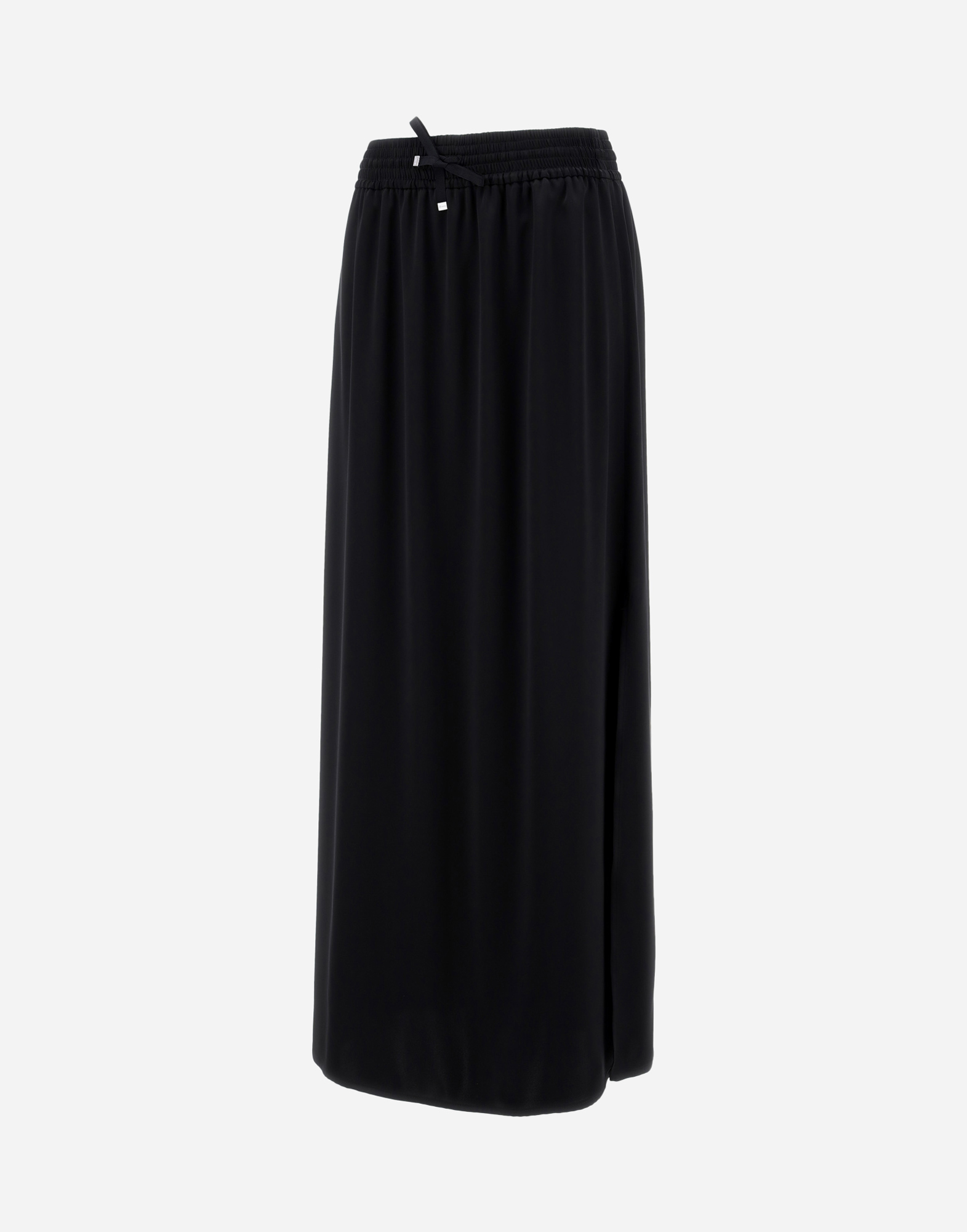 Herno Drawstring-waist Satin Midi Skirt In Black