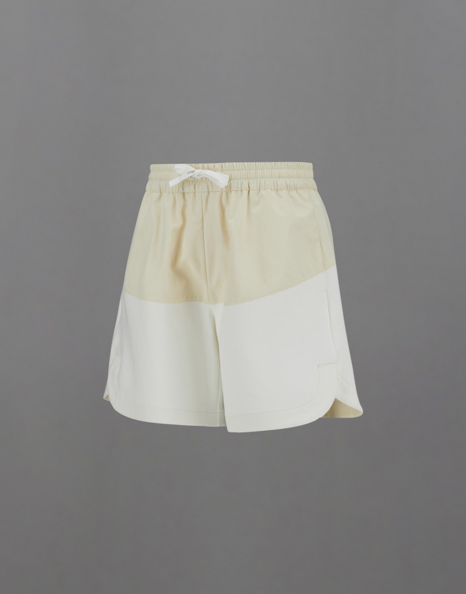 Herno Laminar Shorts In Structured Fleece And Tech-poplin In White
