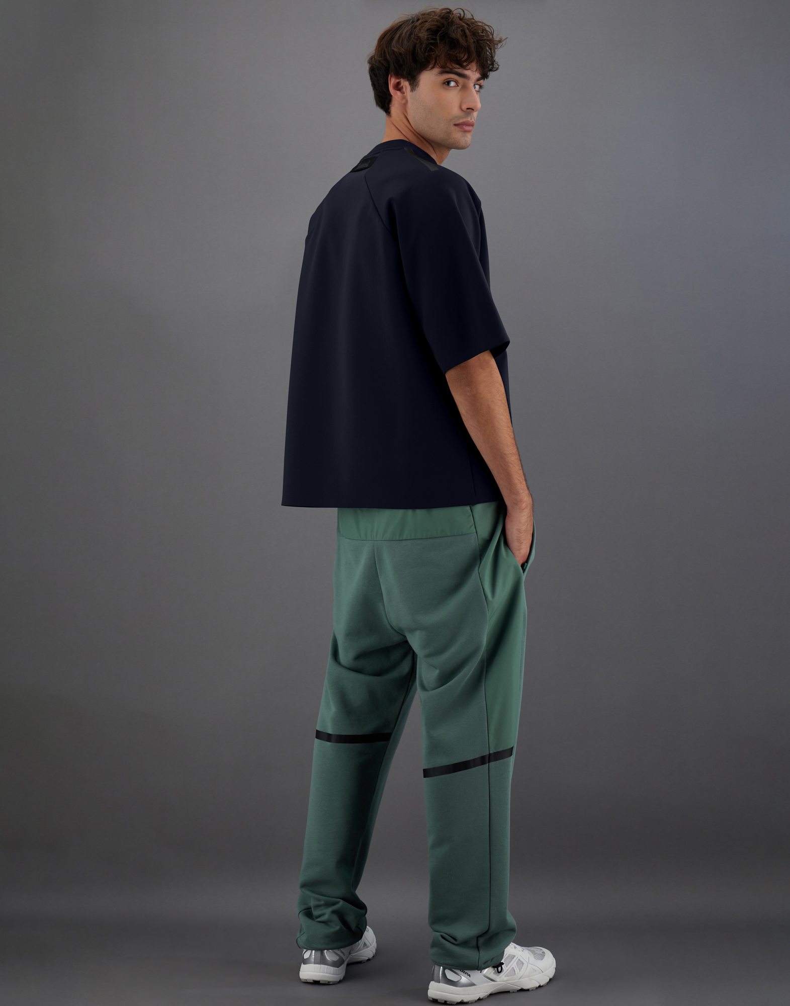 Herno Laminar Sweatshirt In Tech Double In Navy Blue