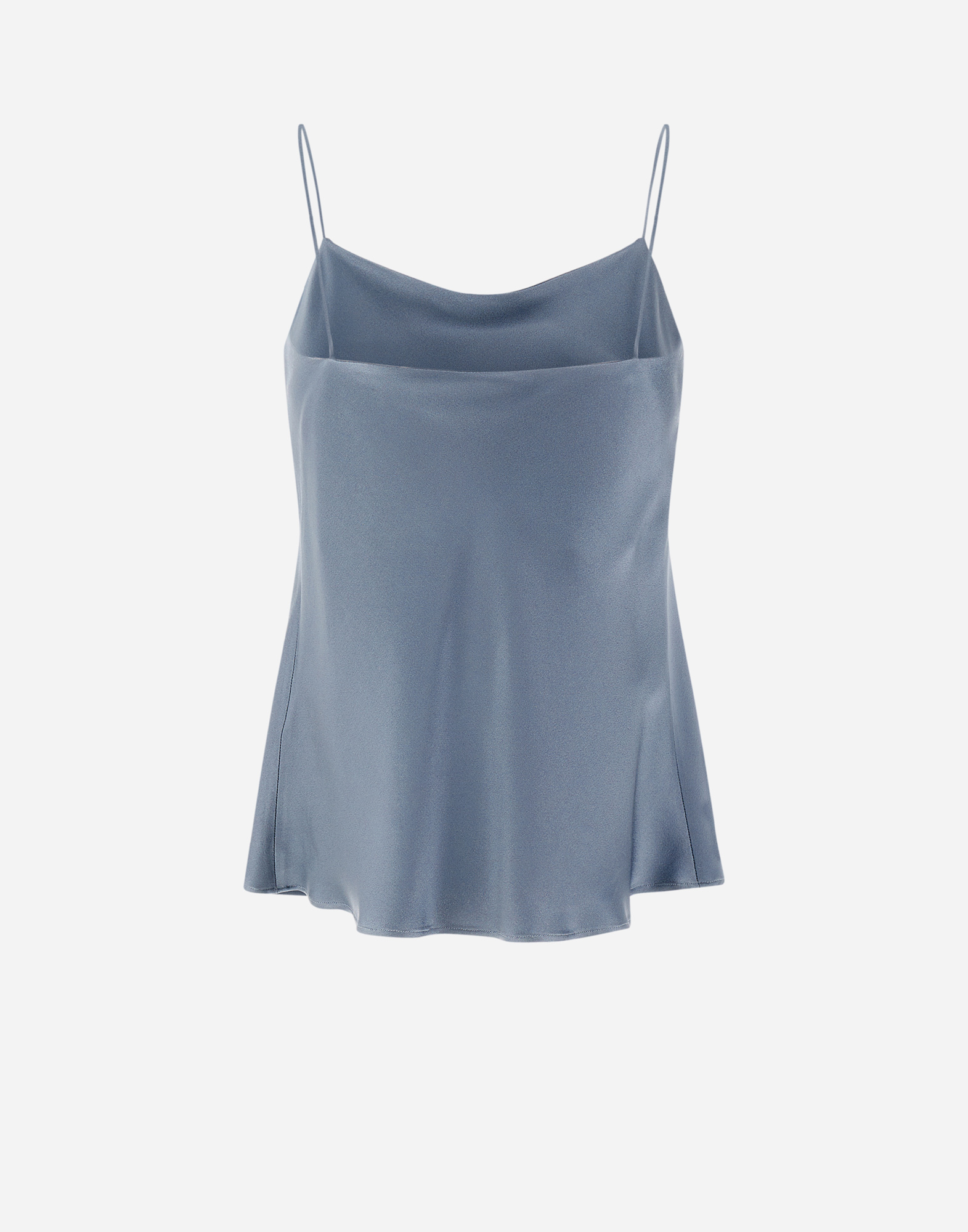 Herno Resort Top In Satin Effect In Denim