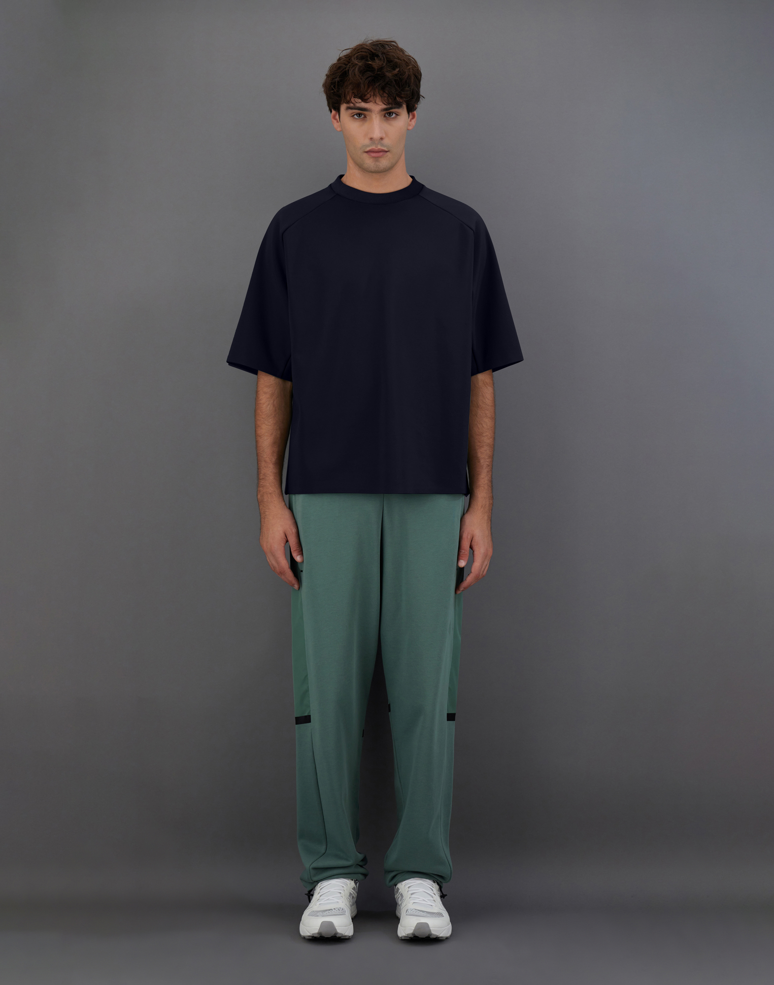 Herno Laminar Sweatshirt In Tech Double In Navy Blue