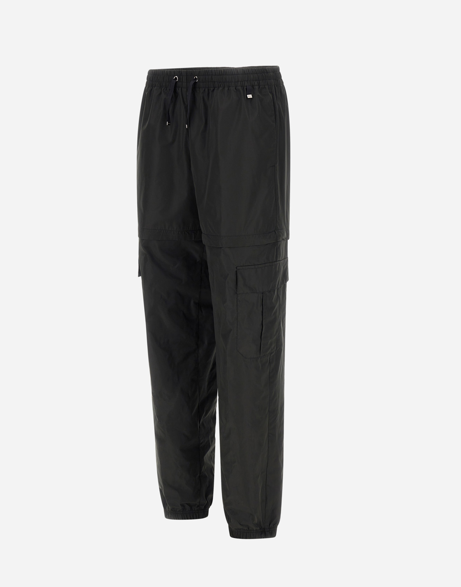 Herno New Techno Taffeta Cargo Trousers In Black