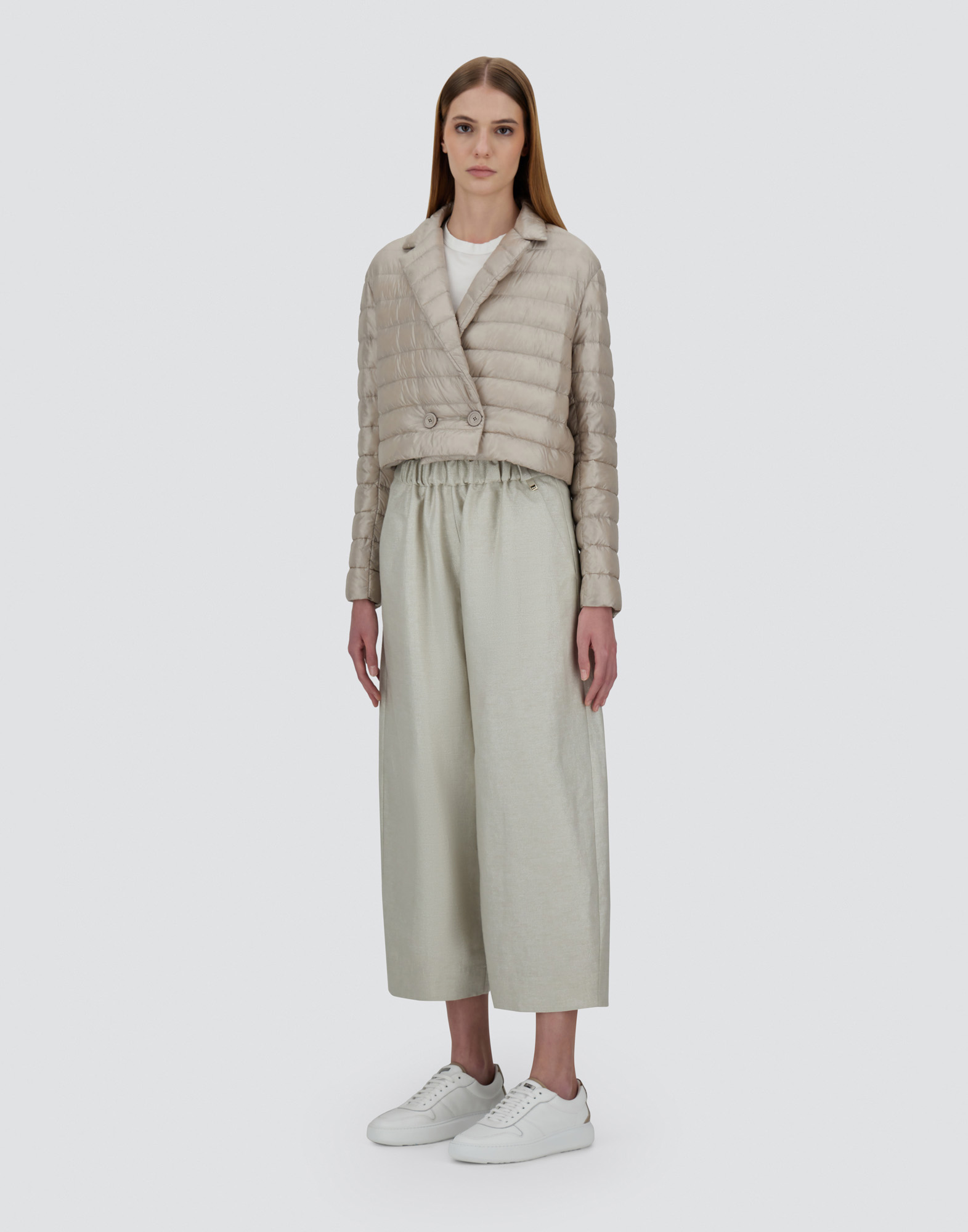 Herno Double-breasted Blazer In Nylon Ultralight In Chantilly