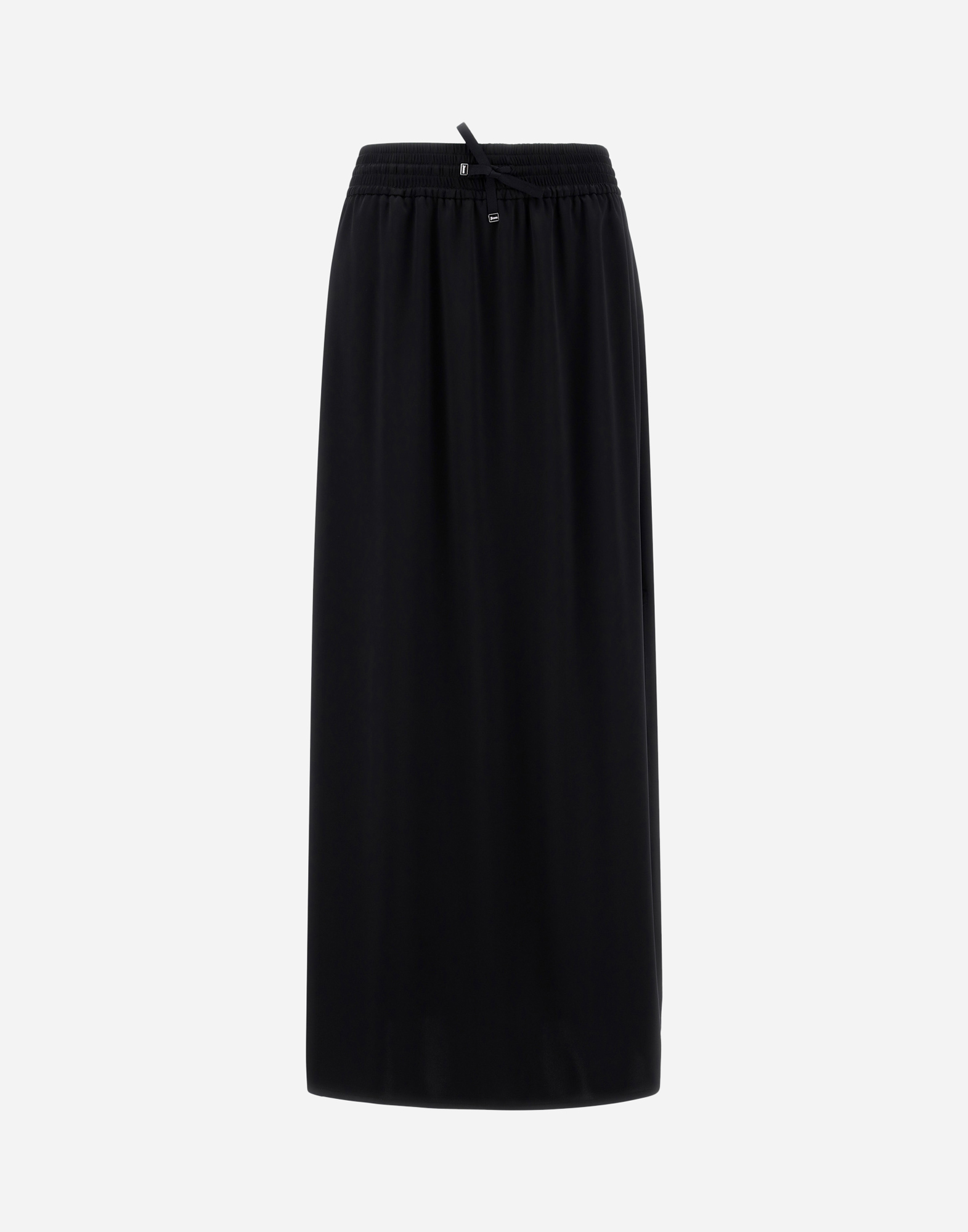 Herno Drawstring-waist Satin Midi Skirt In Black