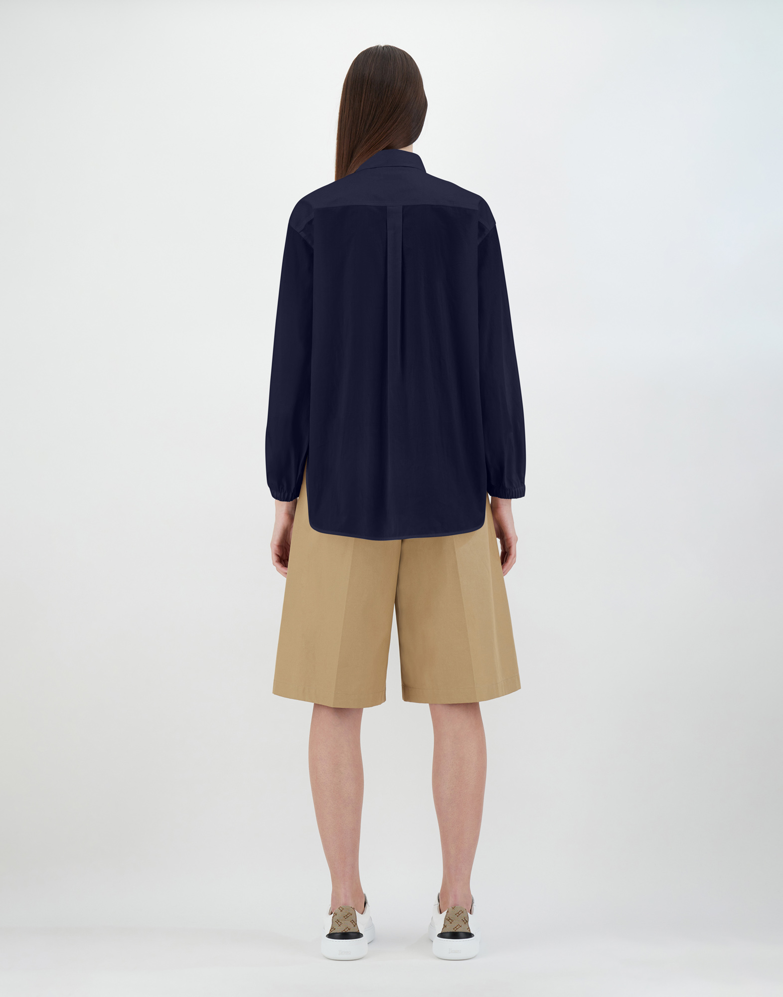 Herno Light Linen Blazer In Navy Blue