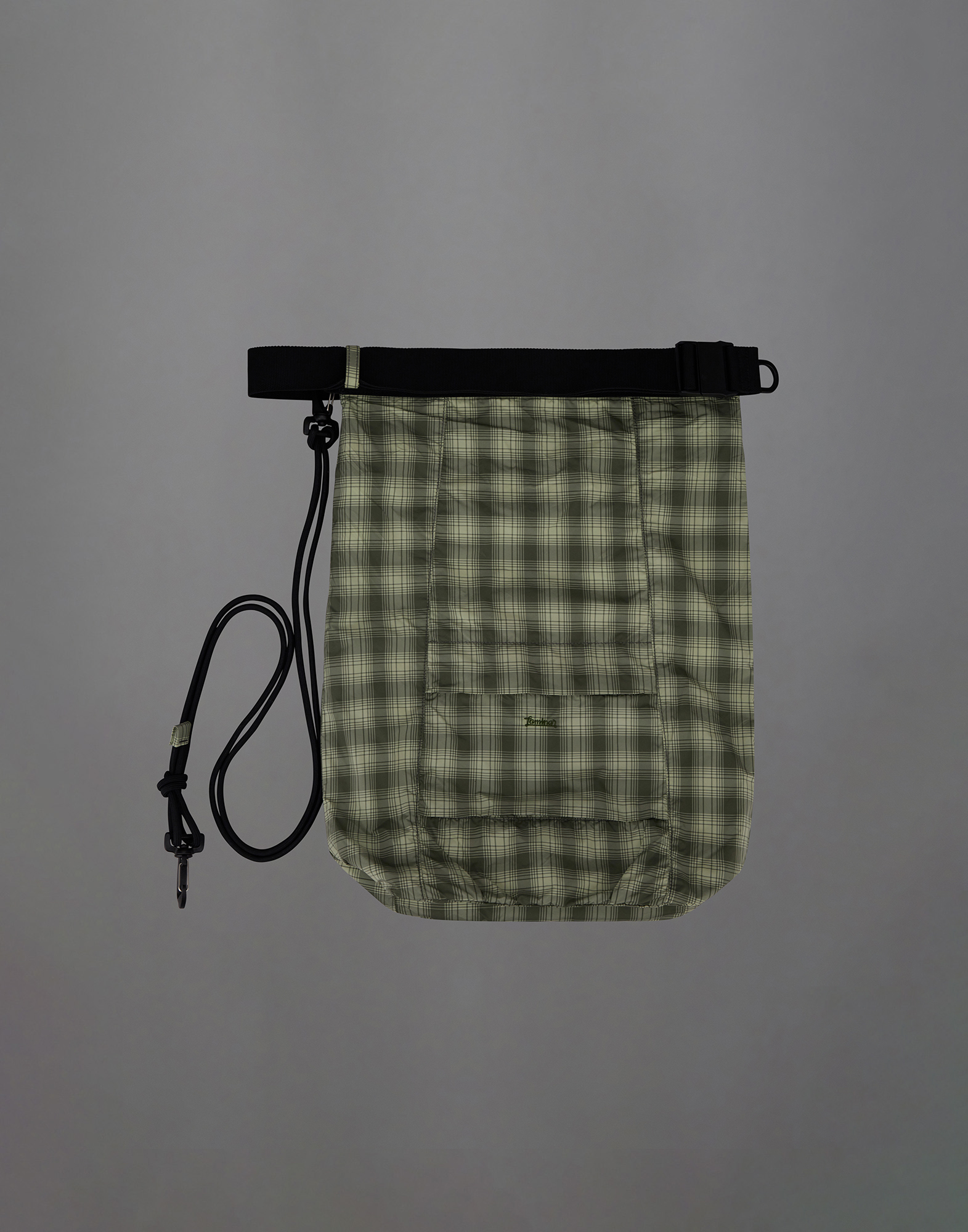 Herno Laminar Bag In Check Woven In Green