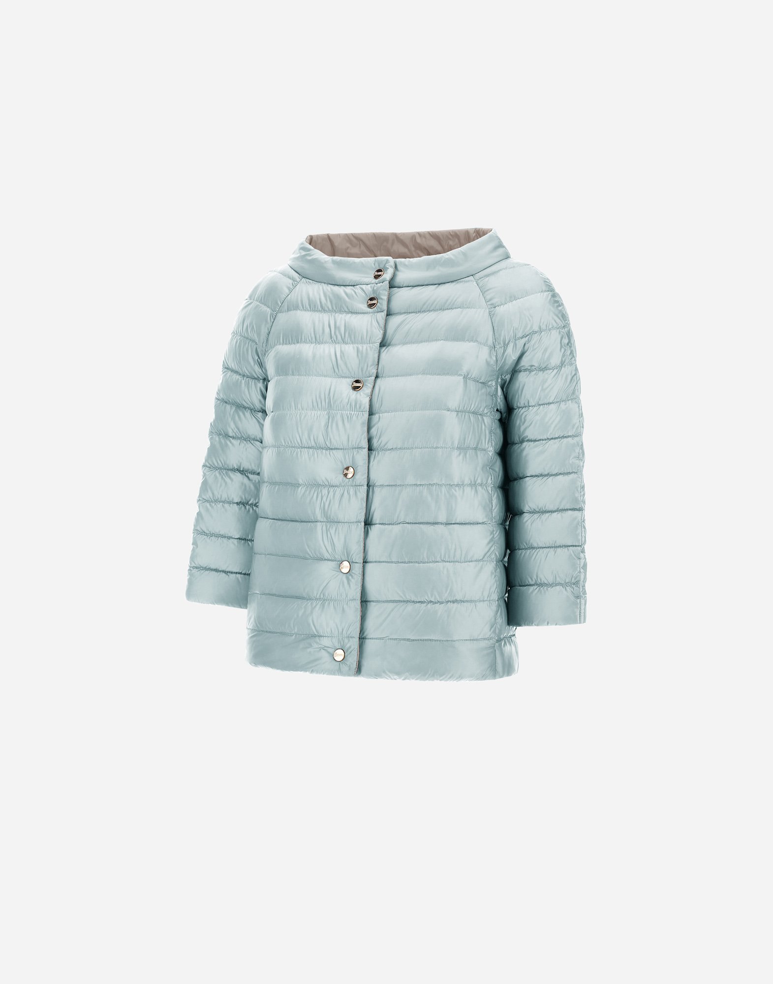 Shop Herno Reversible Cape Nylon Ultralight In Light Blue/ice