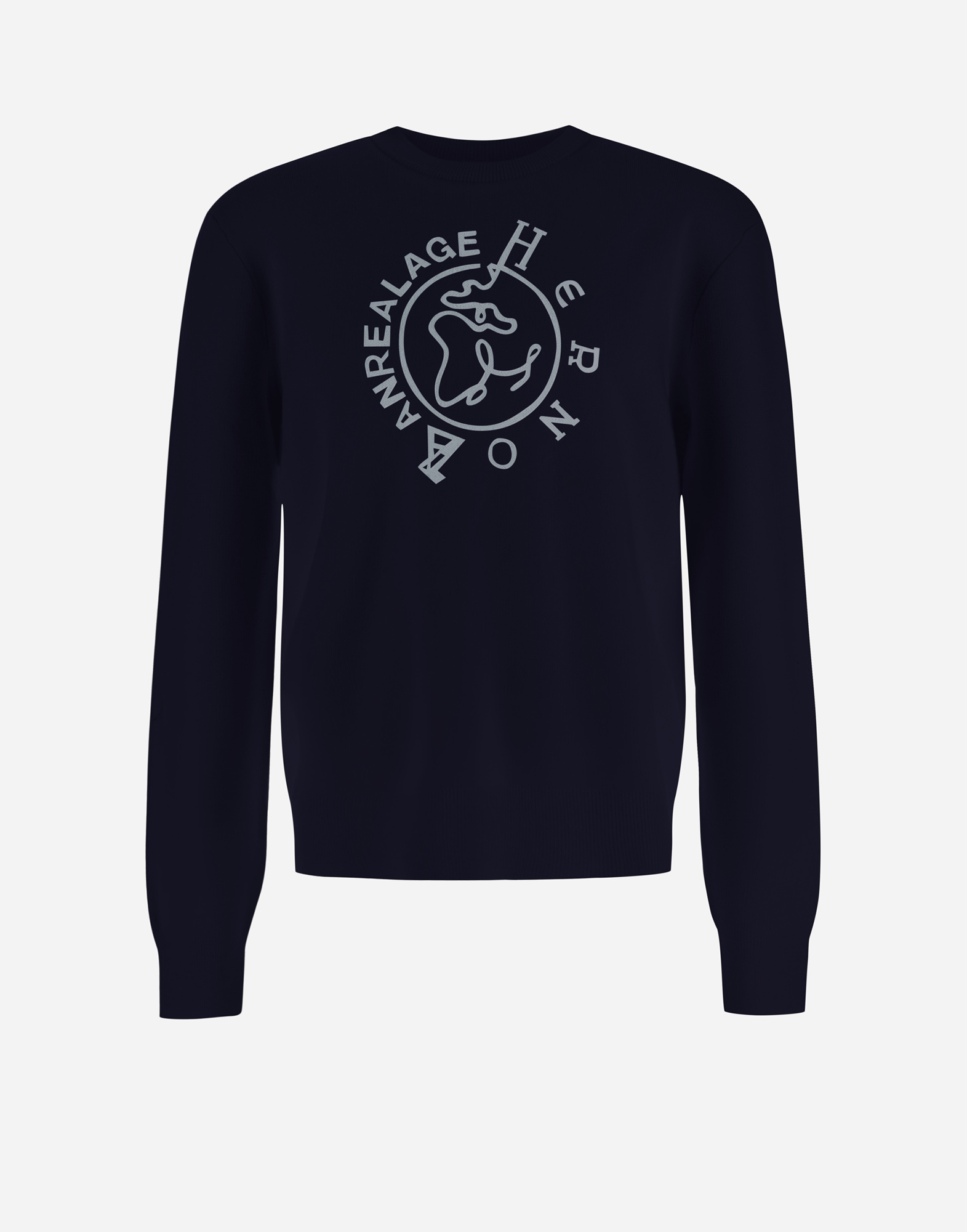 Herno Globe Sweater In Photocromatic Knit In Blue