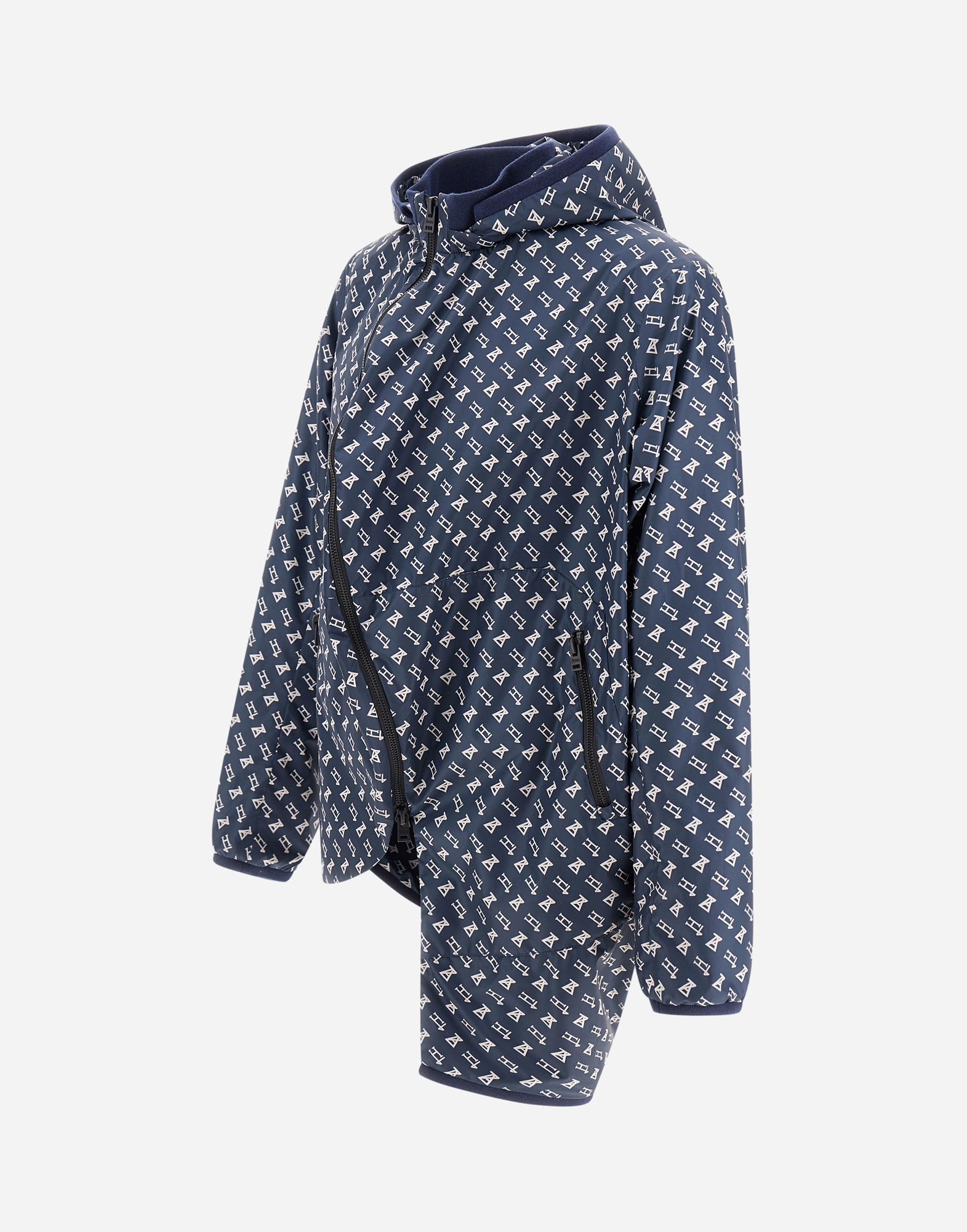 Shop Herno Globe Parka In Eco Monogram In Blue