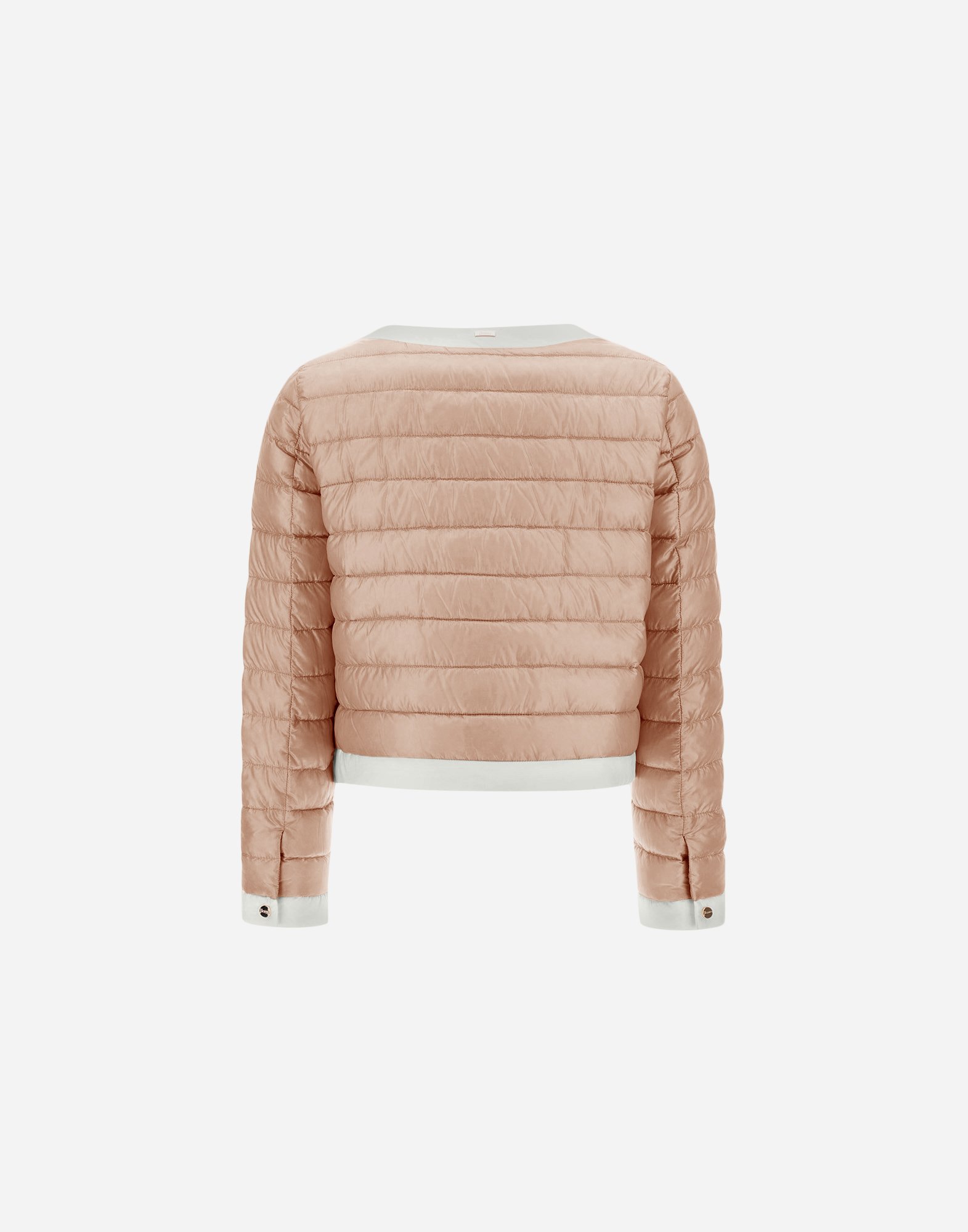 Herno Matte Trim Quilted Short Jacket In Light Pink