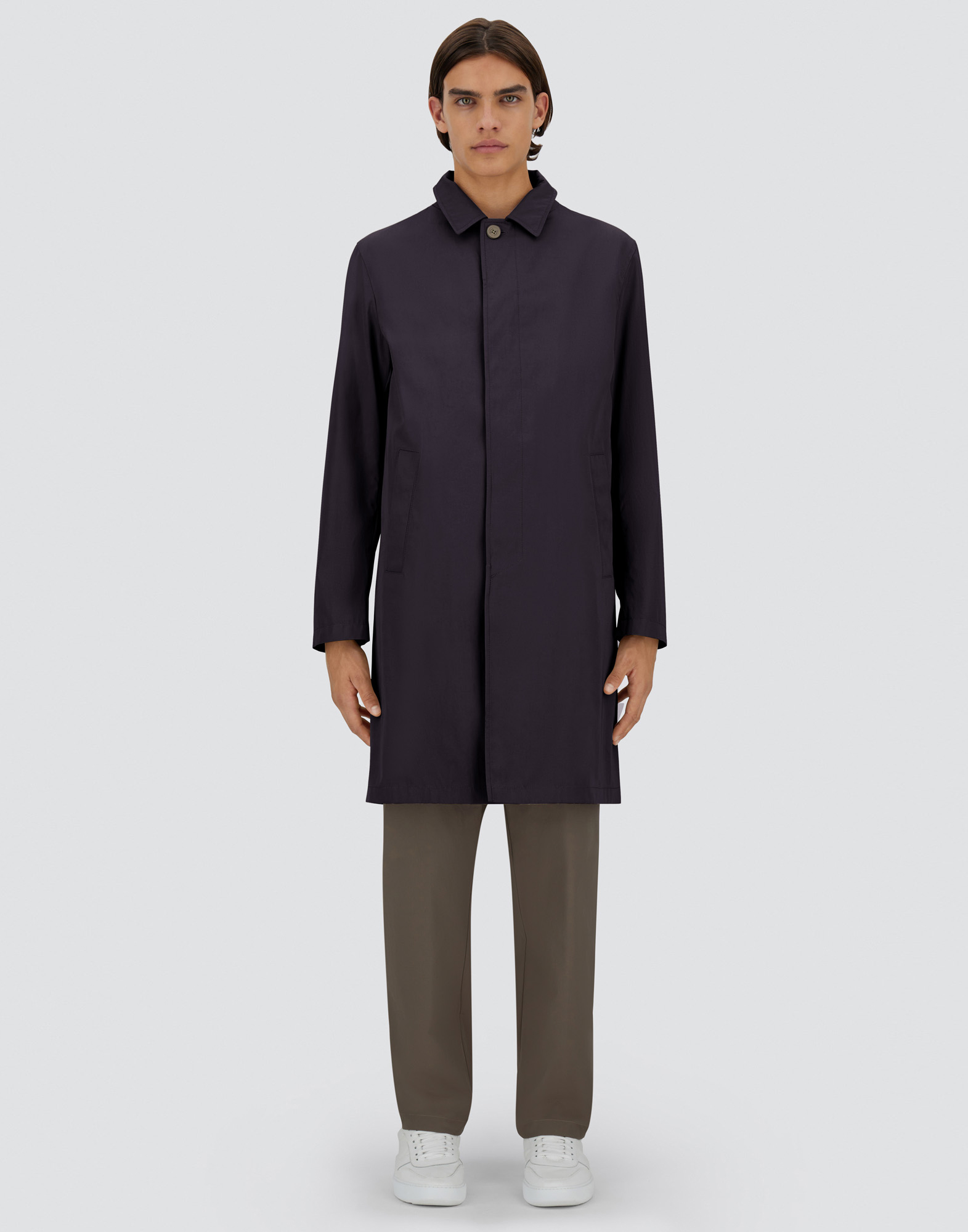 Herno Raincoat In Dean In Blu Navy