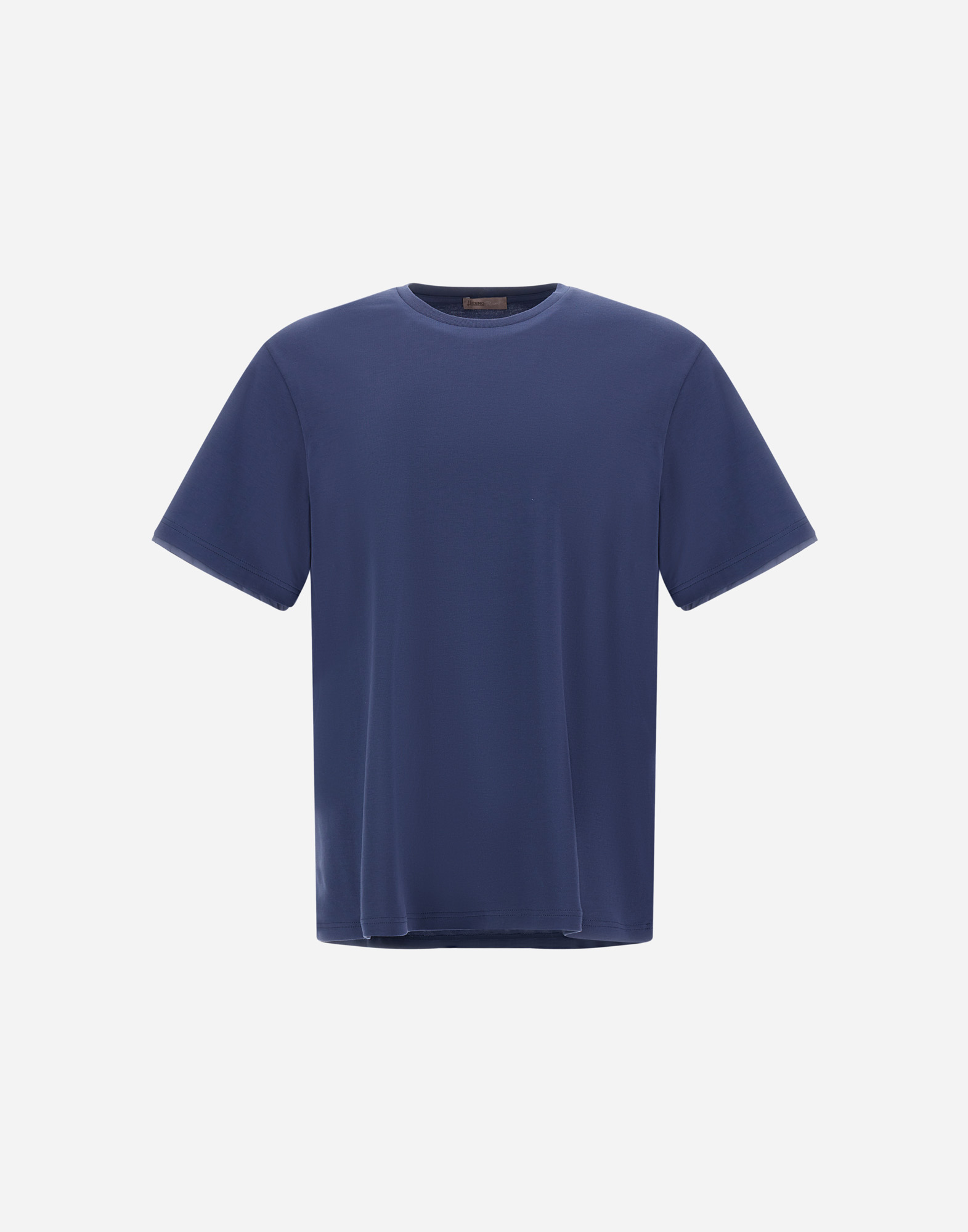 Herno Resort T-shirt In Lightweight Cotton Jersey And Stretch Nylon In Light Blue