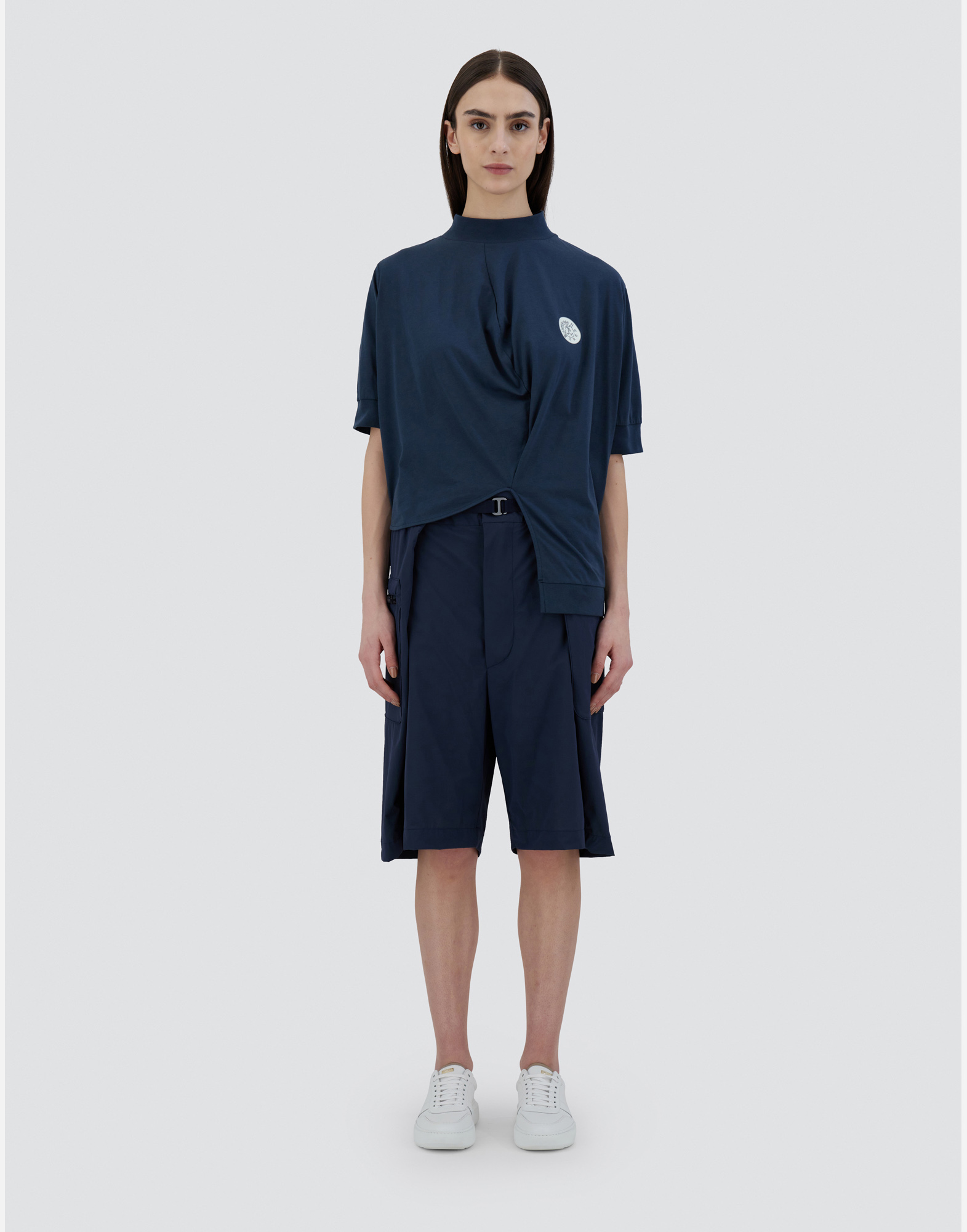 Herno Globe Sweater In Eco Jersey In Blue
