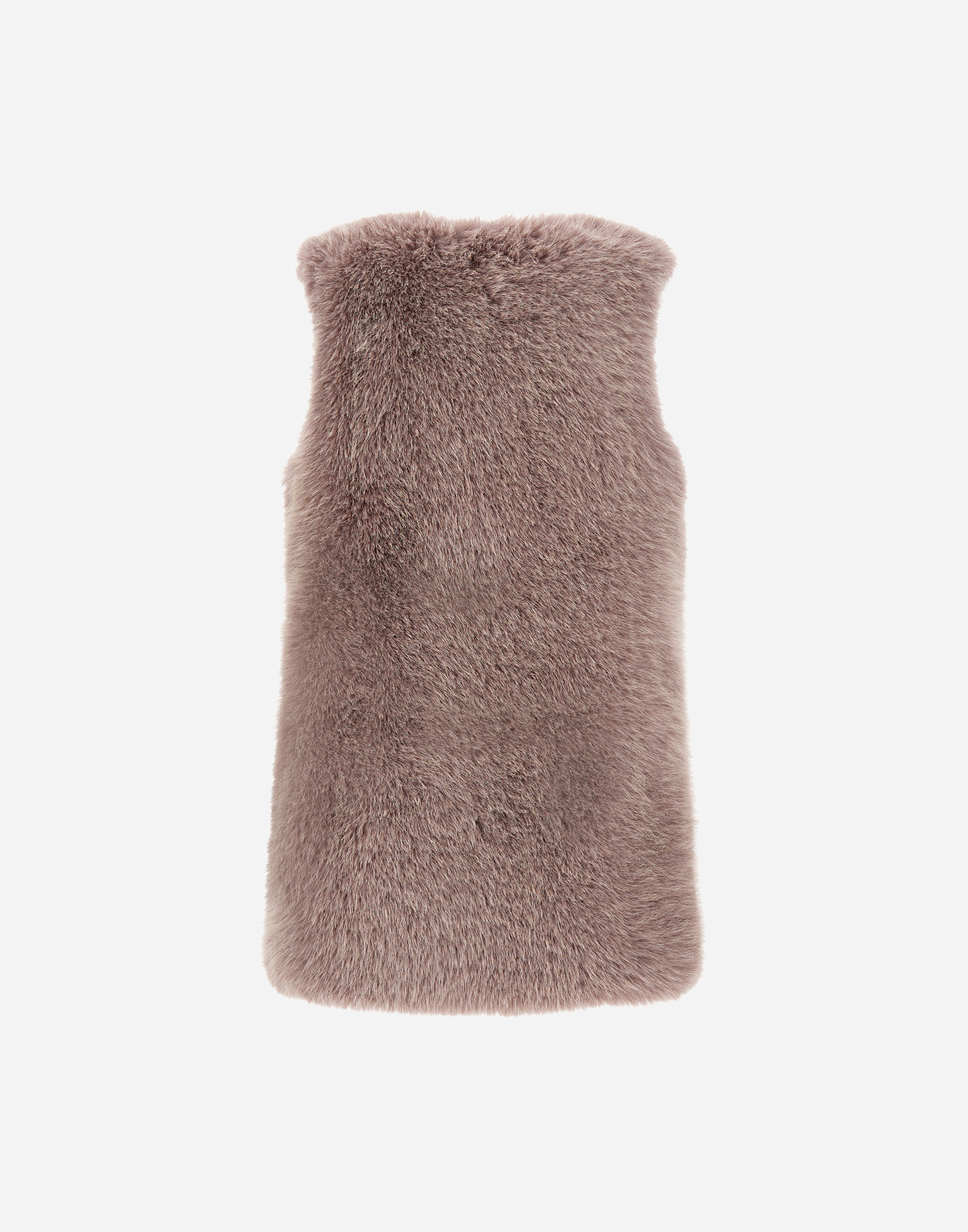 Herno Resort Vest In Fullness Faux Fur In Brown