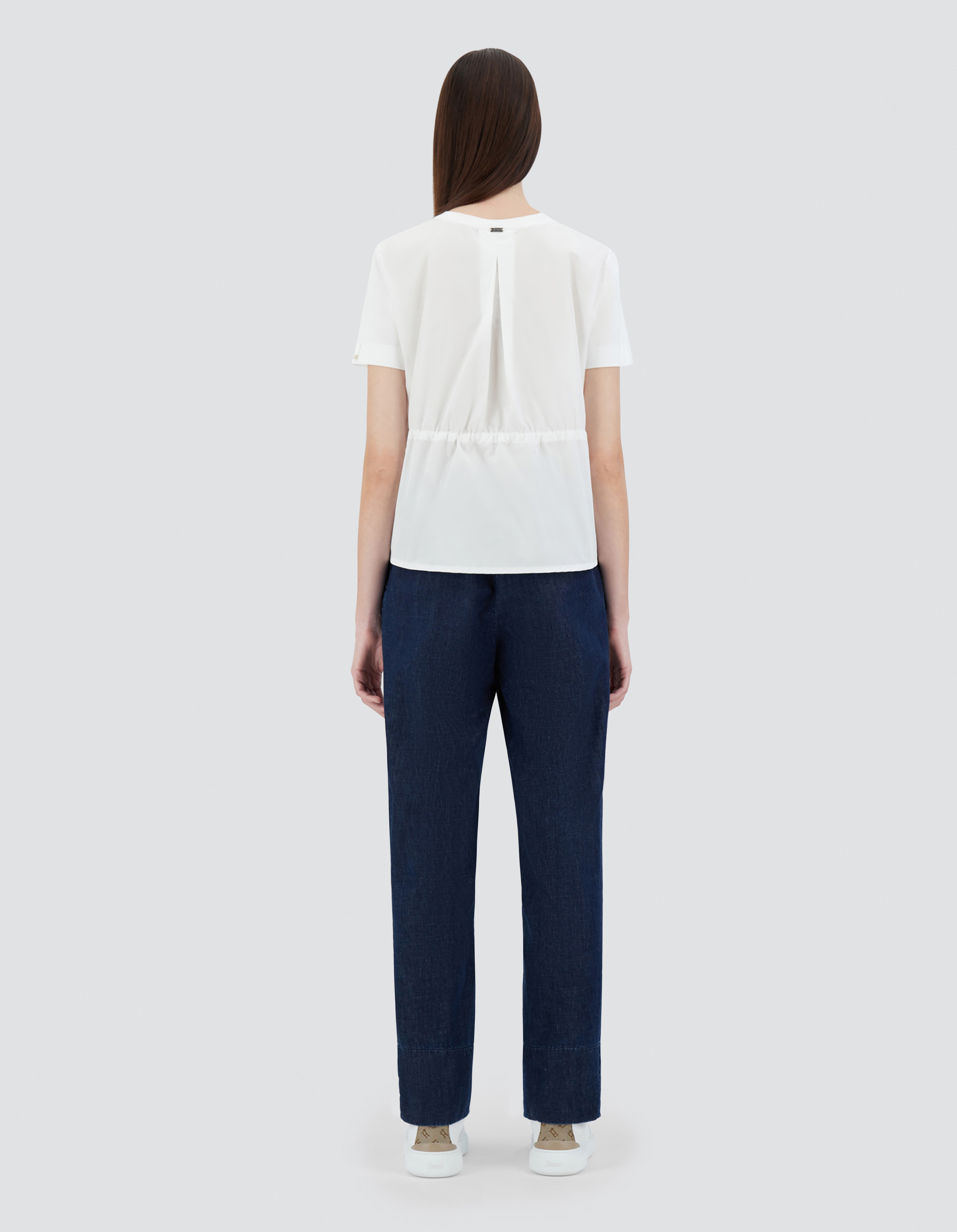 Herno T-shirt In Chic Cotton Jersey And New Techno Taffeta In White