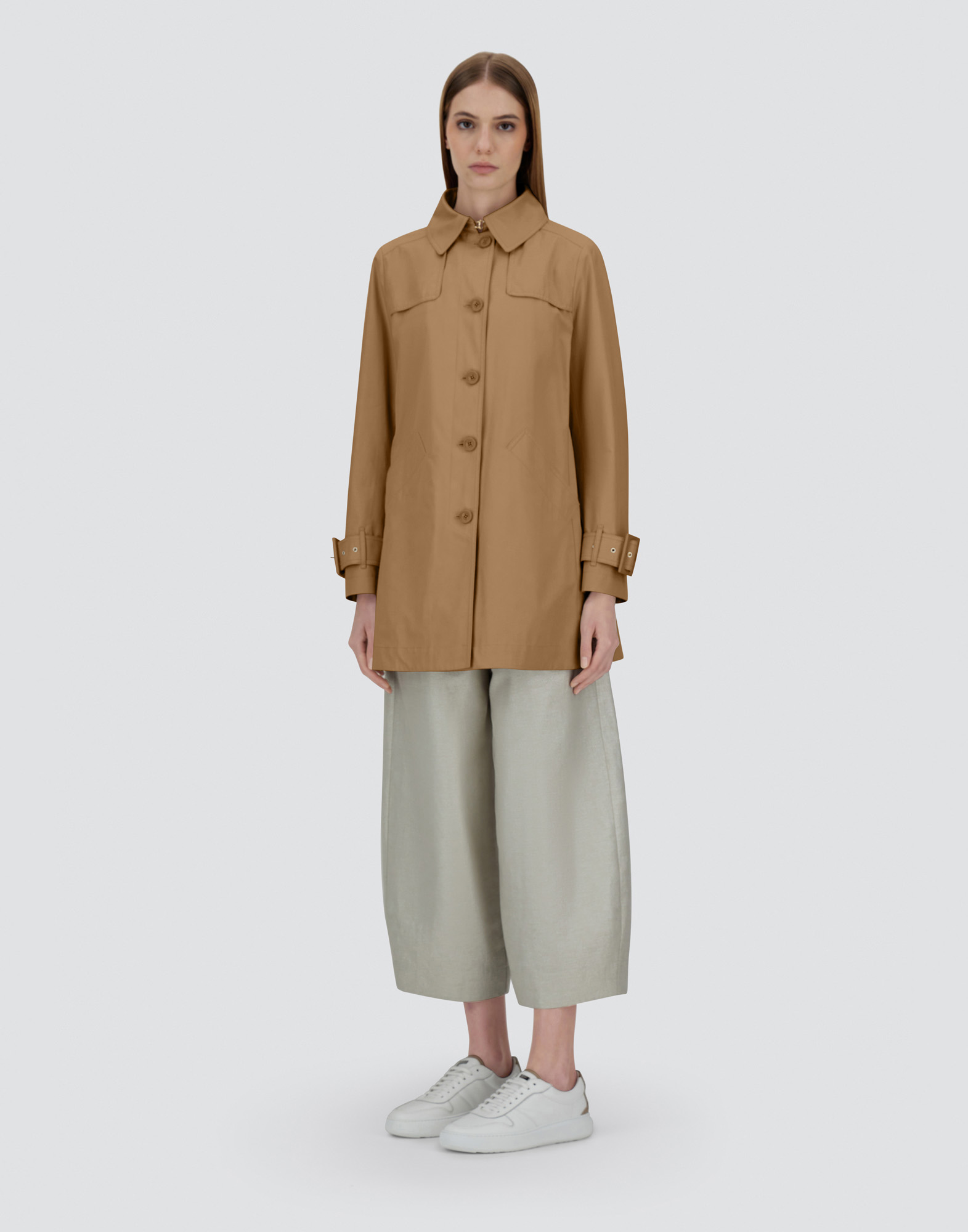 Herno Raincoat In Delon And Monogram In Camel