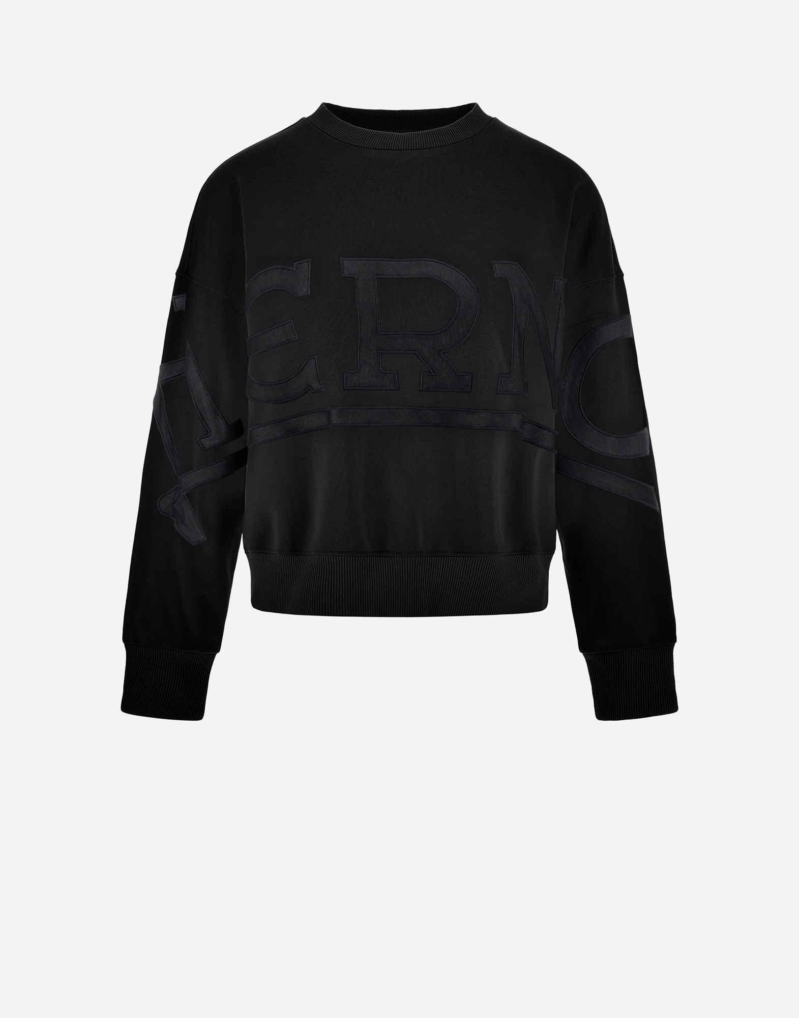 Shop Herno Diagonal Cotton, Fleece And Mesh Sweatshirt In Black