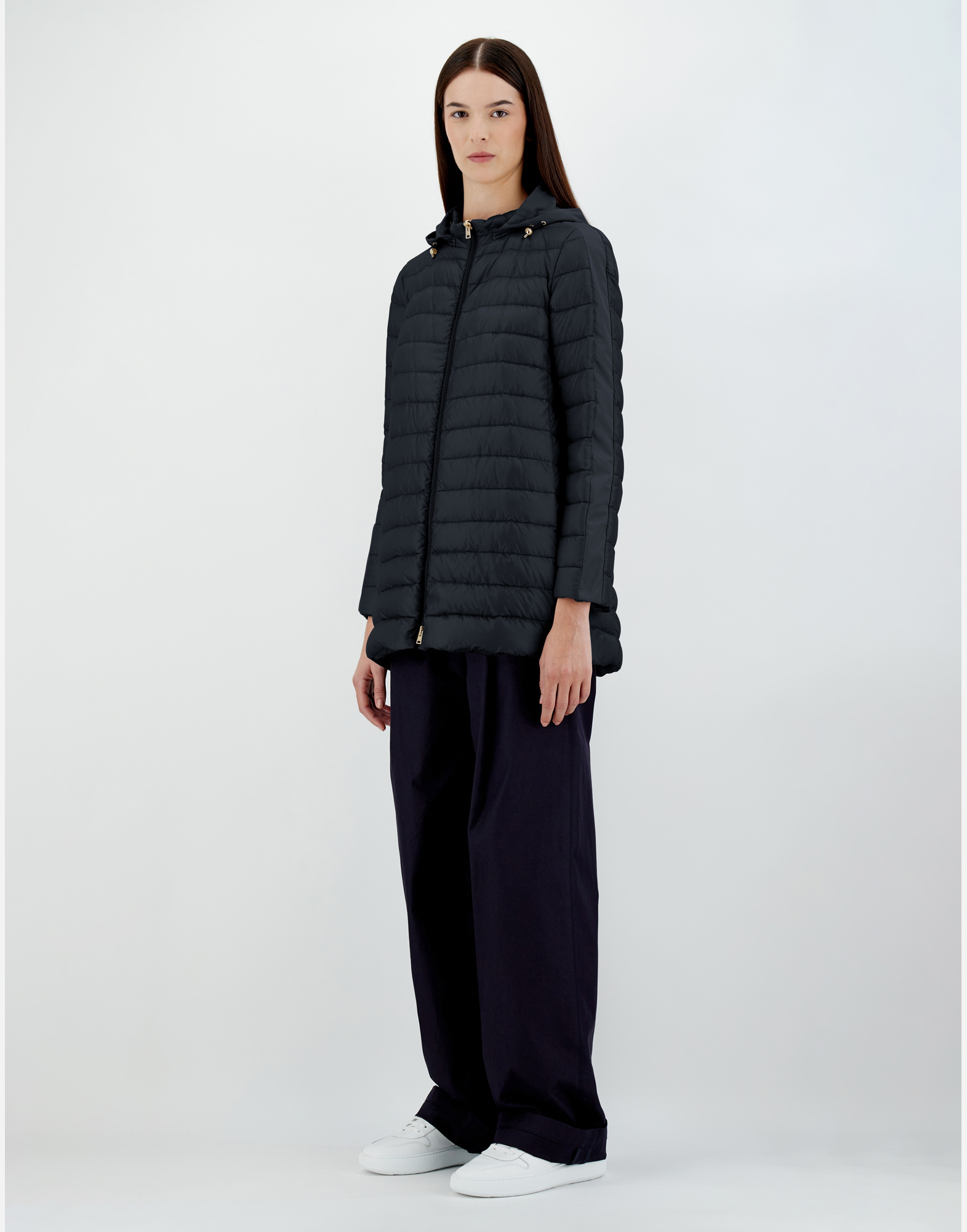 Herno A-shape Jacket In Nylon Ultralight And Techno Taffeta In Blu Navy