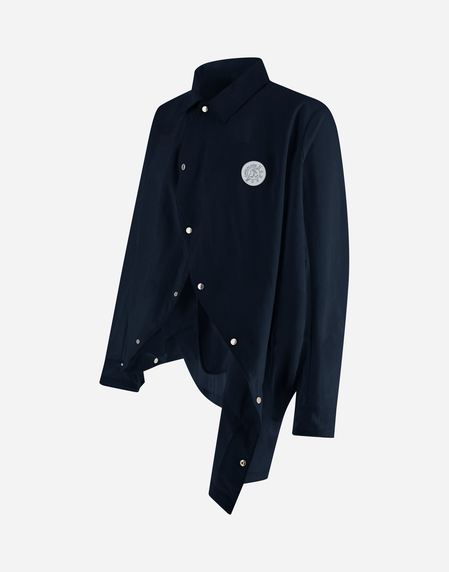 Herno Globe Shirt In Recycled Twill In Blue