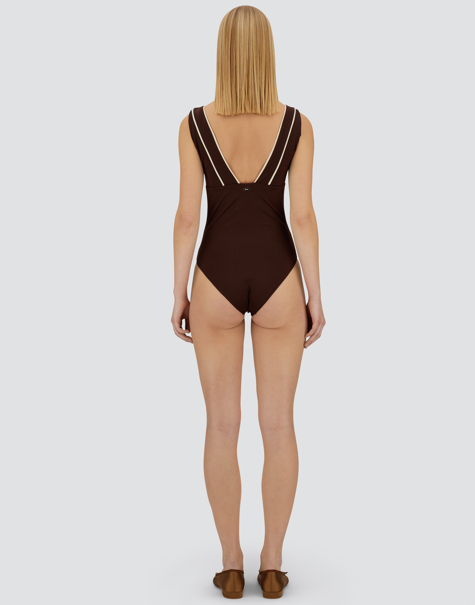 Herno Resort One-piece Swimsuit In Comfort Lycra In Brown