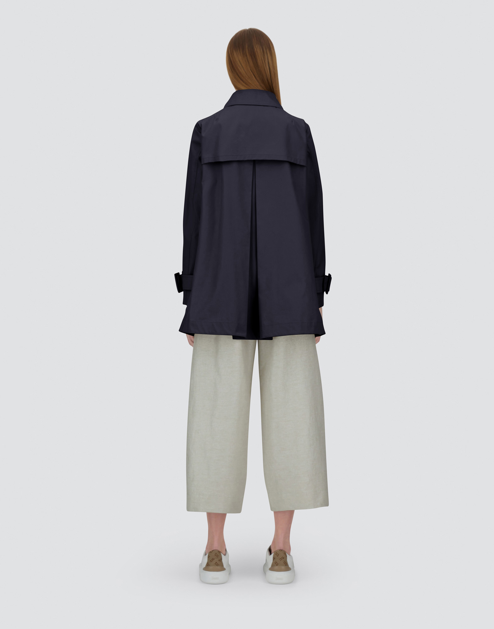 Shop Herno Raincoat In Delon And Monogram In Navy Blue