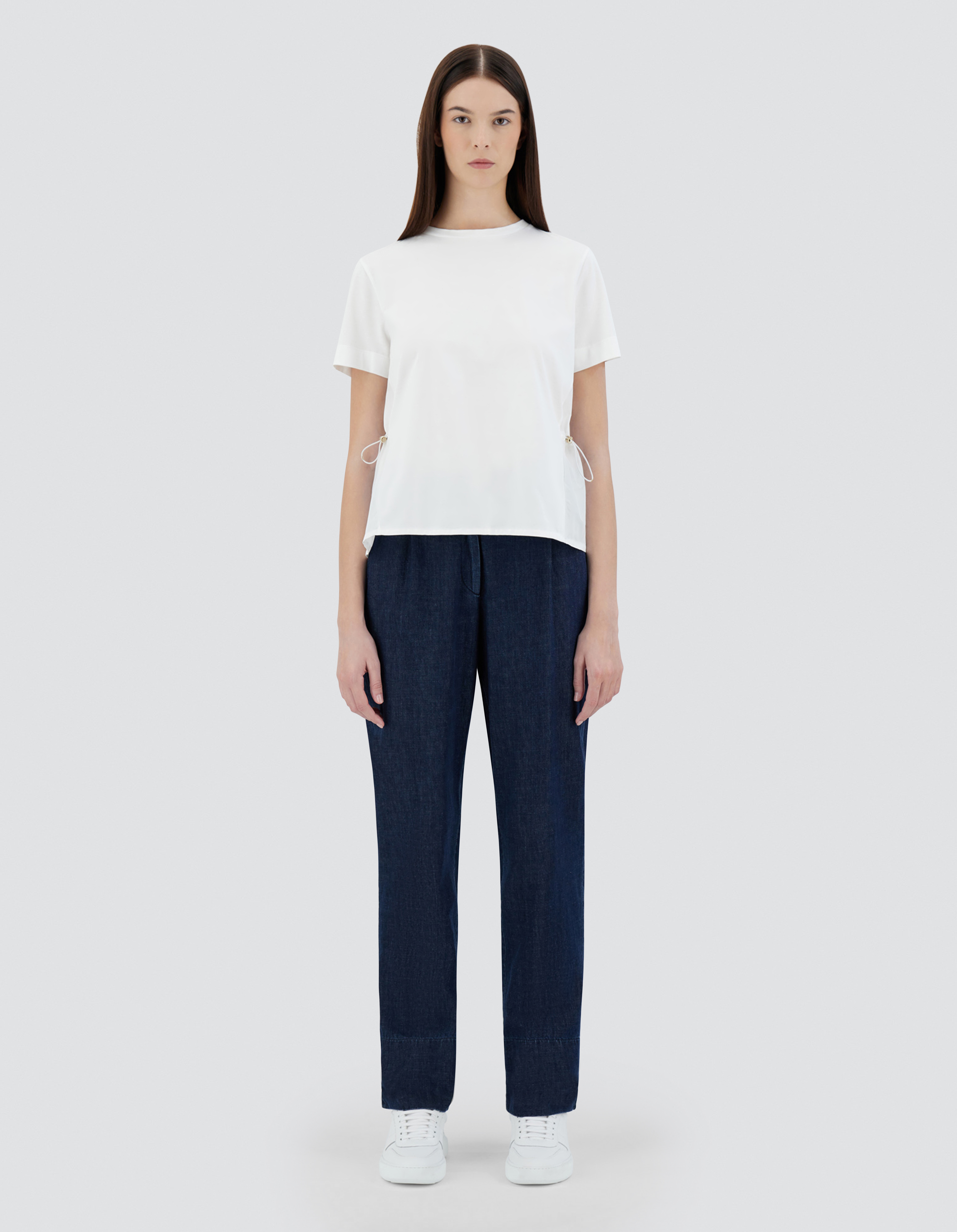 Herno T-shirt In Chic Cotton Jersey And New Techno Taffeta In White