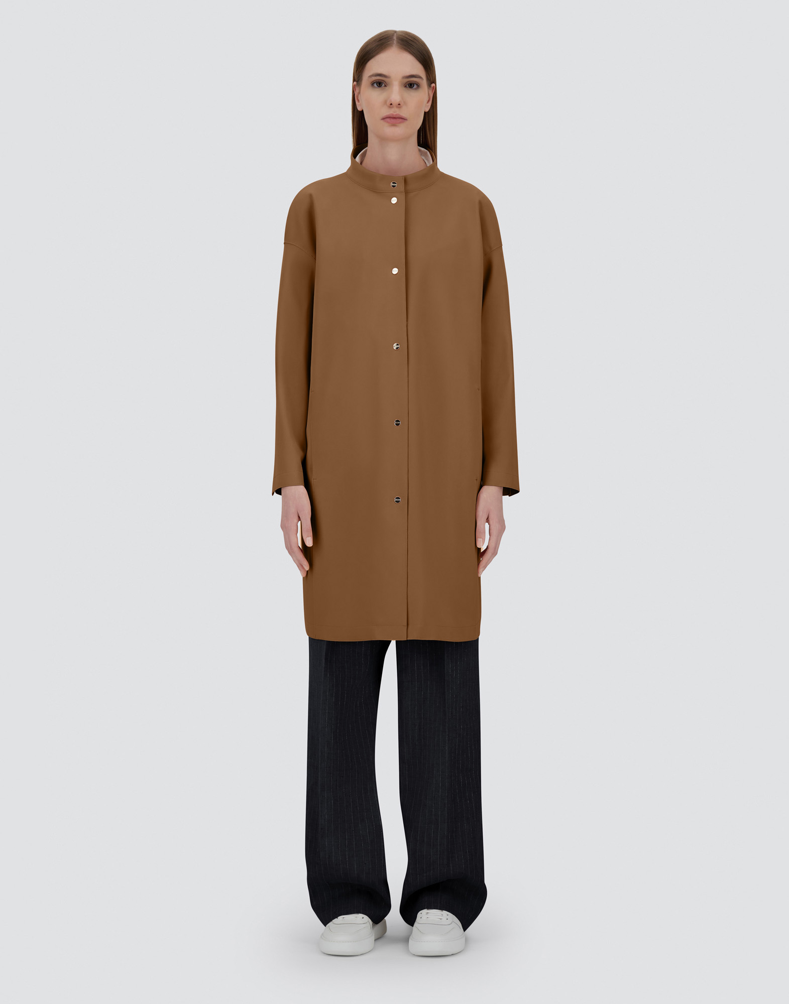 Herno Coat In First-act Pef In Camel