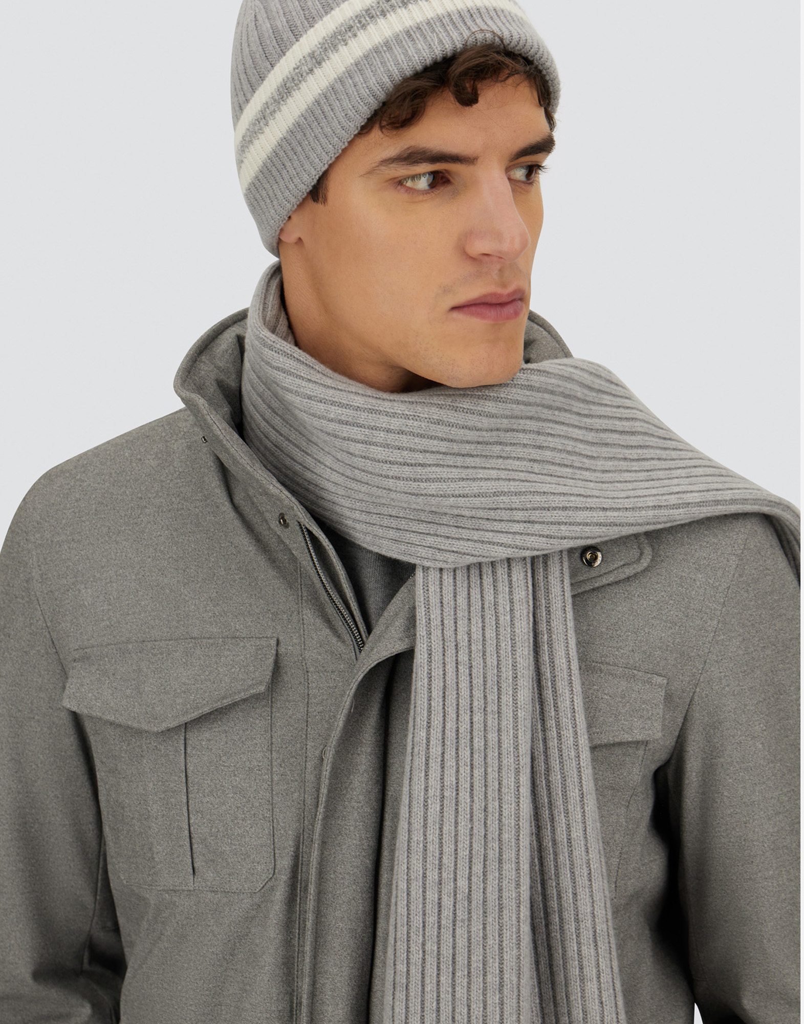 Herno Resort Field Jacket In Melange Suede Effect