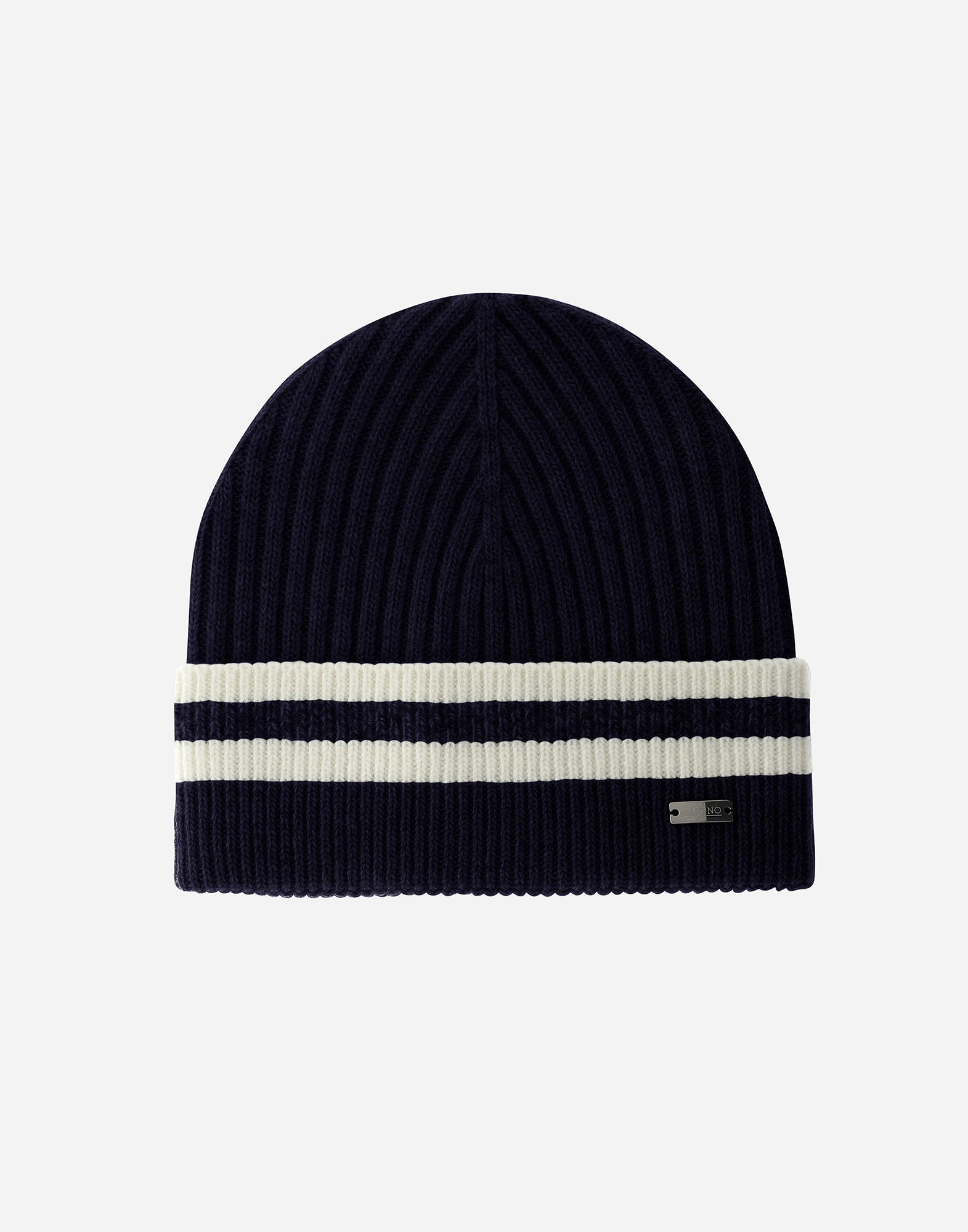 Herno Resort Beanie In Double Rib Wool In Black
