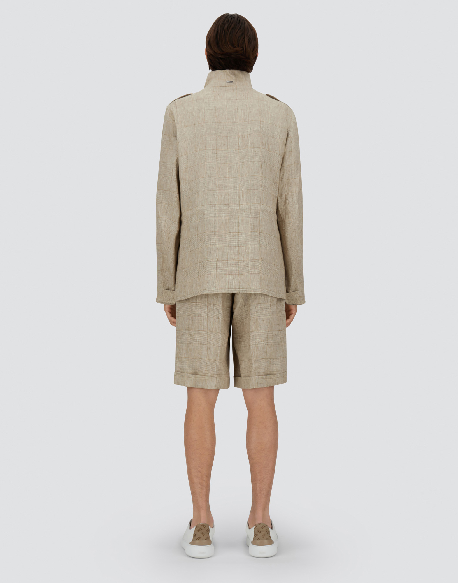 Herno Welsh Linen Field Jacket In Camel