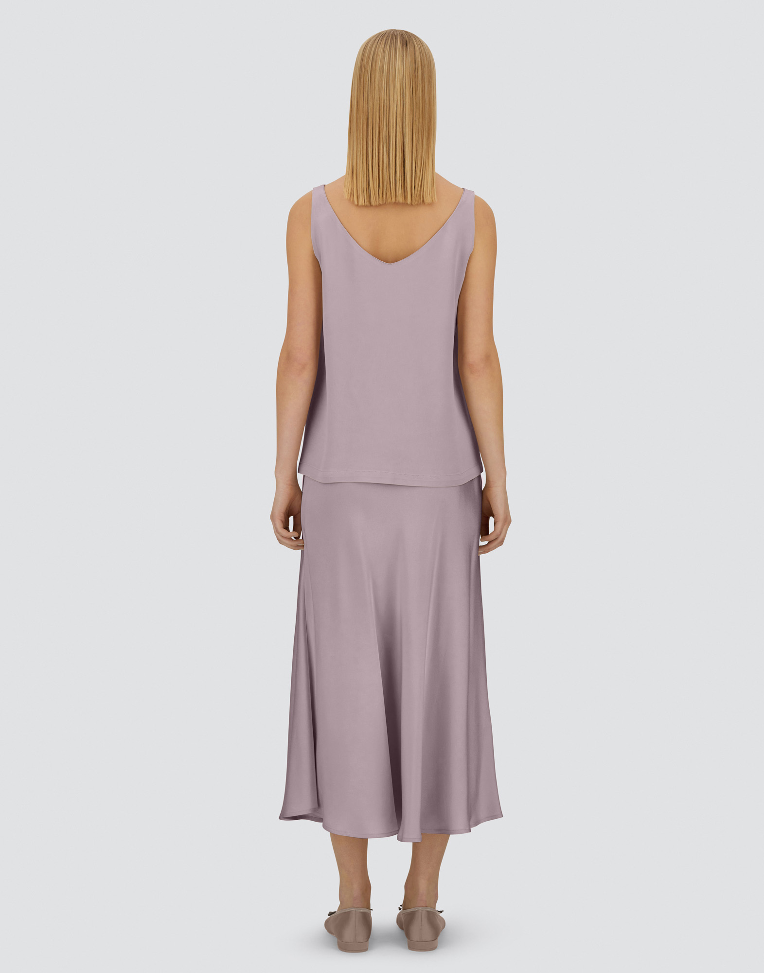 Herno Resort Top In Envers Satin In Pink