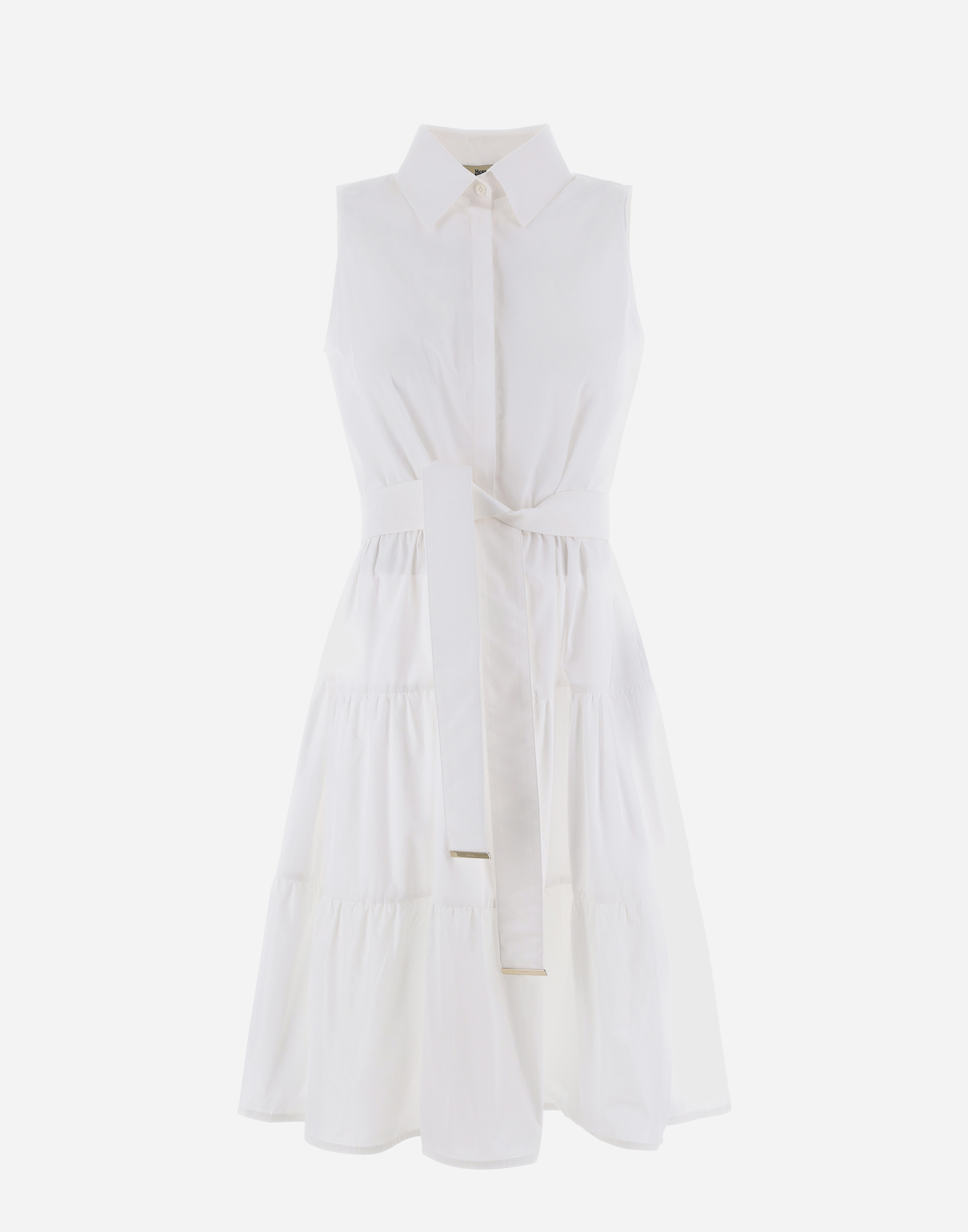 Herno Cotton, Monogram And Techno Taffeta' Dress In White