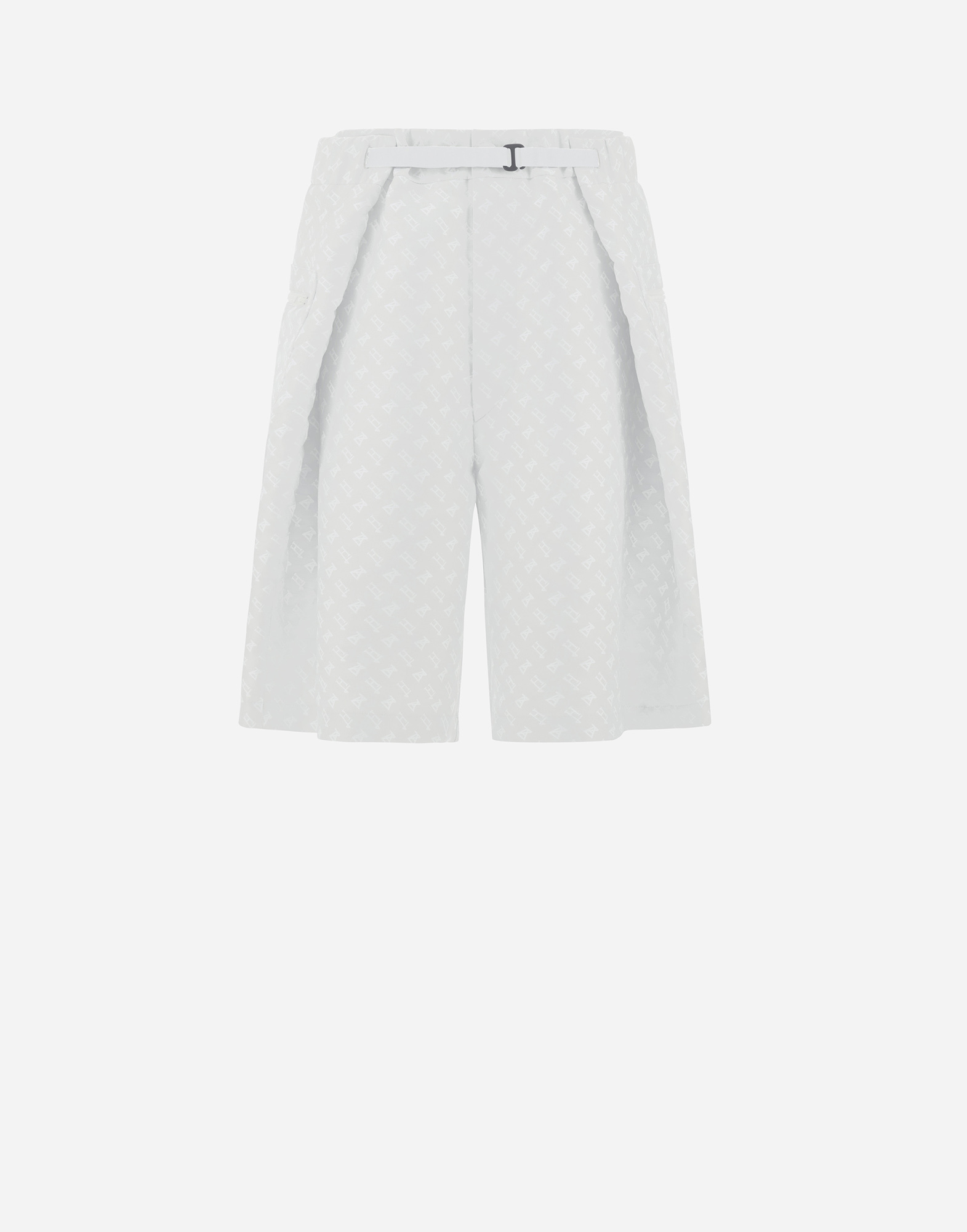 Shop Herno Globe Cropped Trousers In Photocromatic Monogram In White