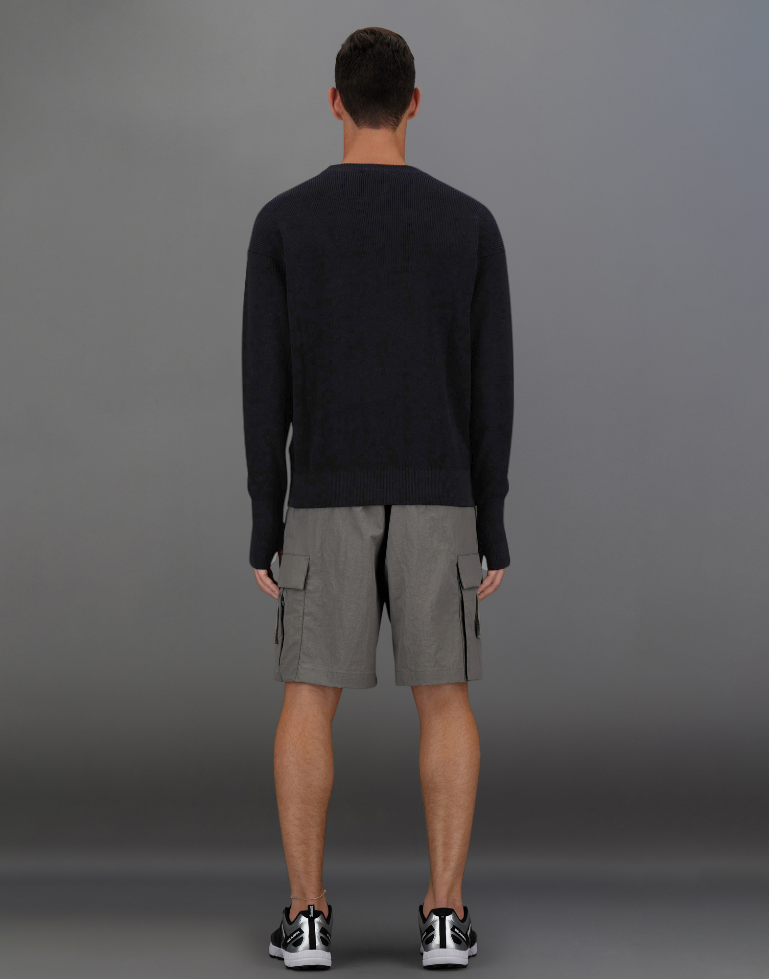 Herno Laminar Sweater In Cony Knit And Extralight Stretch In Black
