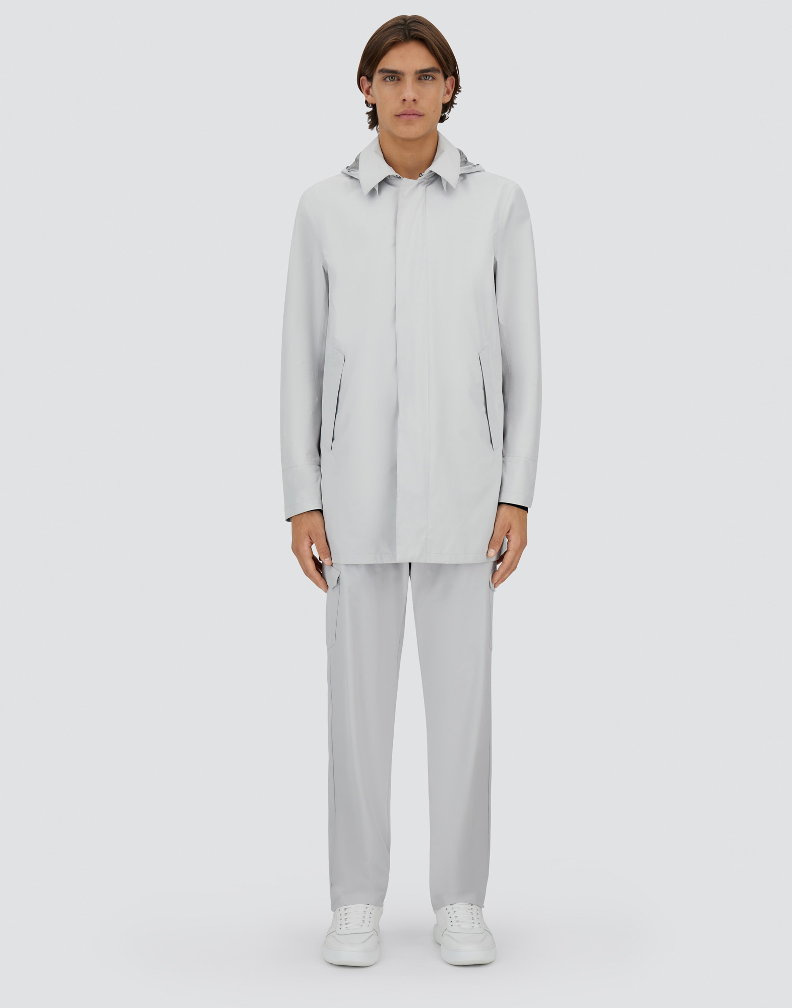 Herno Laminar Padded Carcoat In Gore-tex 2l In Ice